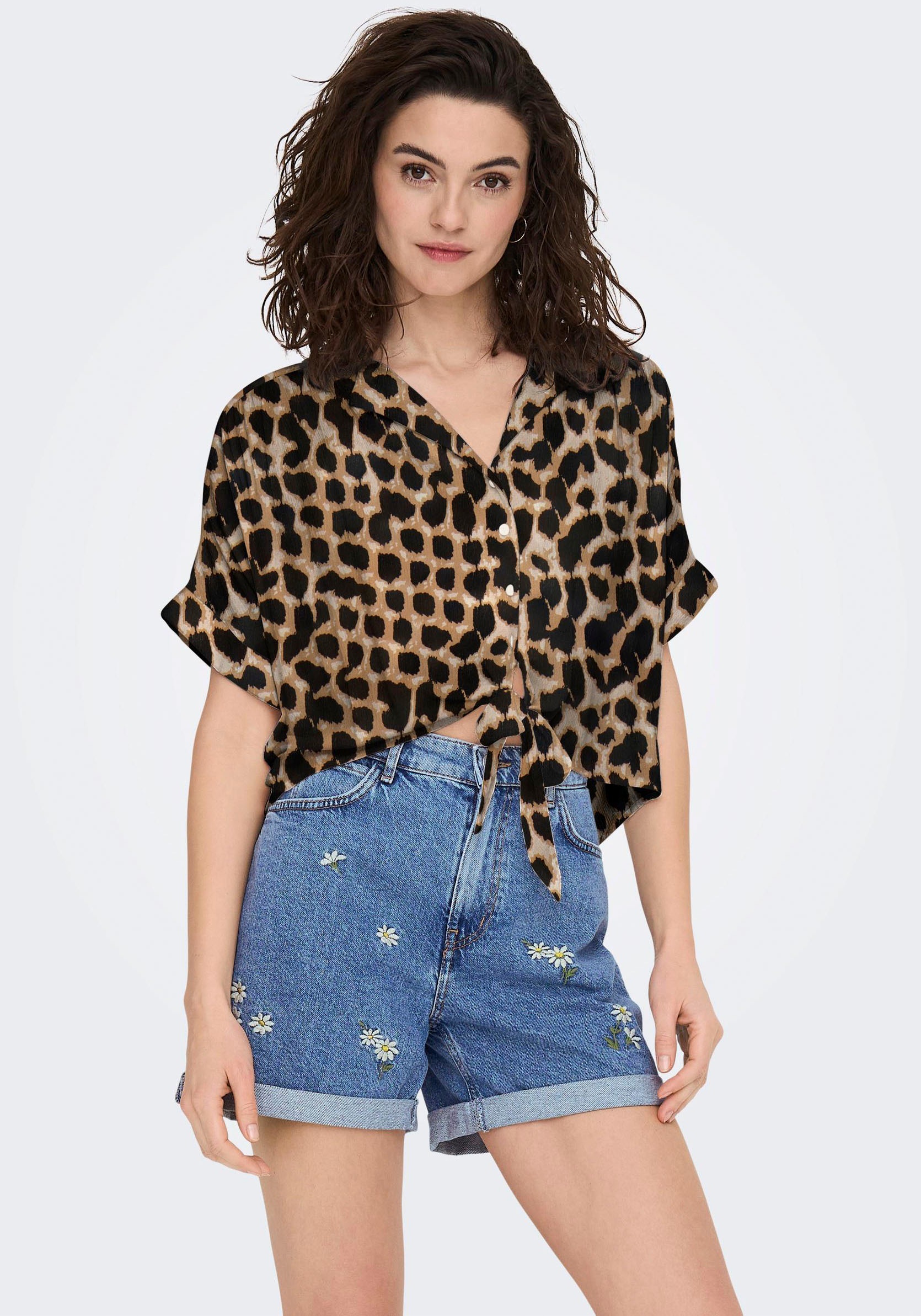 ONLY Kurzarmbluse »ONLPAULA LIFE S/S TIE SHIRT WVN NOOS« kaufen