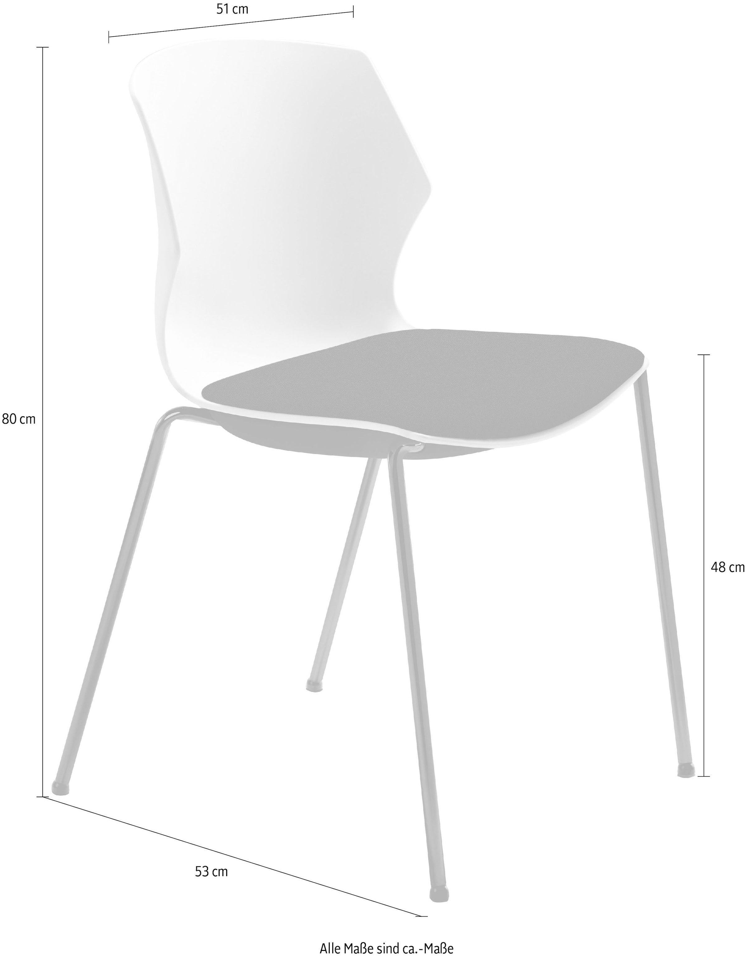 Mayer Sitzmöbel Besucherstuhl »2511«, Struktur (100% Polyester), stapelbar bis 6 Stück