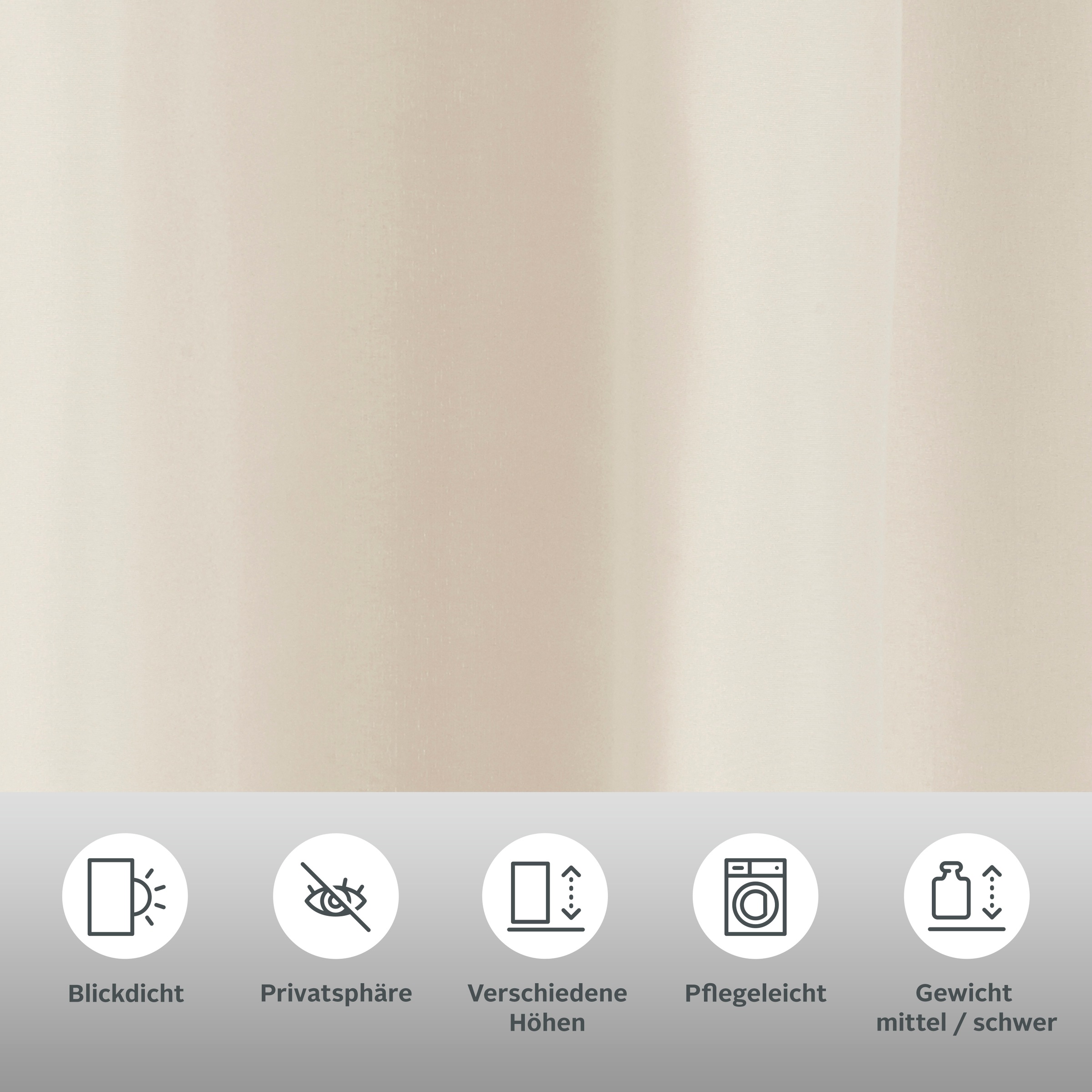 Thumbnail - OTTO home Vorhang "Raja" Schlaufen 2 Stk. tlg. 2er-Set, Bestseller, einfarbig, modern, pflegeleichte Mikrofaser