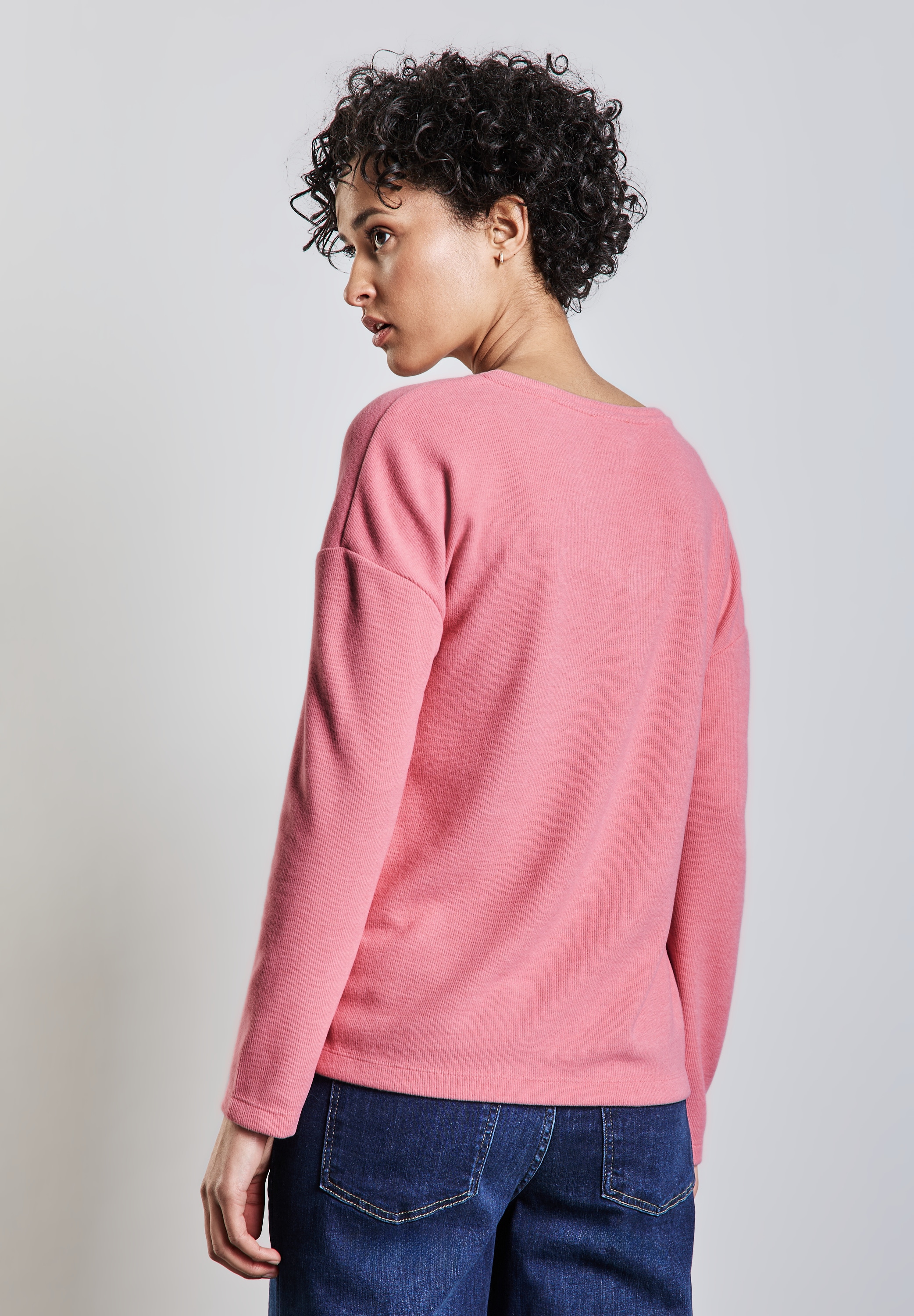 STREET ONE Langarmshirt, aus softem Materialmix