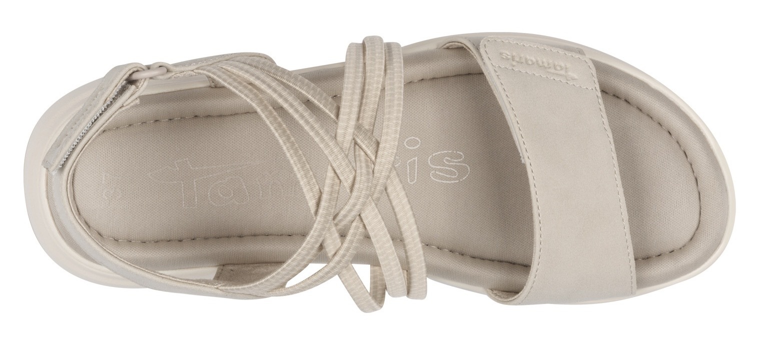 Tamaris Keilsandalette, Plateau, Bequemschuh, Sandale mit elastischen, überkreuzten Riemchen