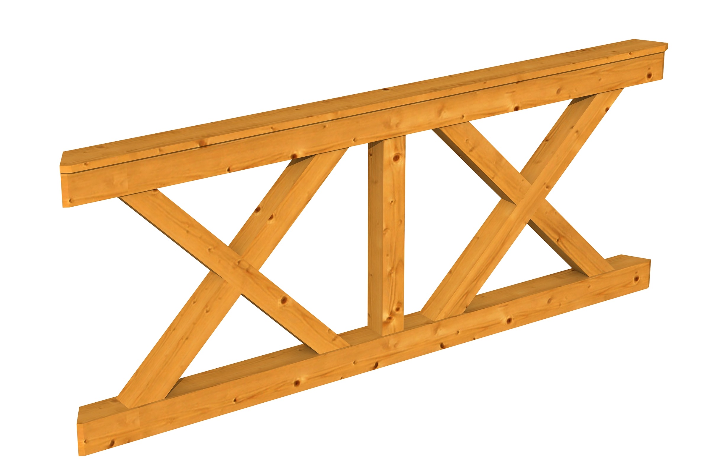 Brüstungsgeländer SKANHOLZ, H:84cm L:210cmeiche hell, Geländer, "Andreaskreuz"