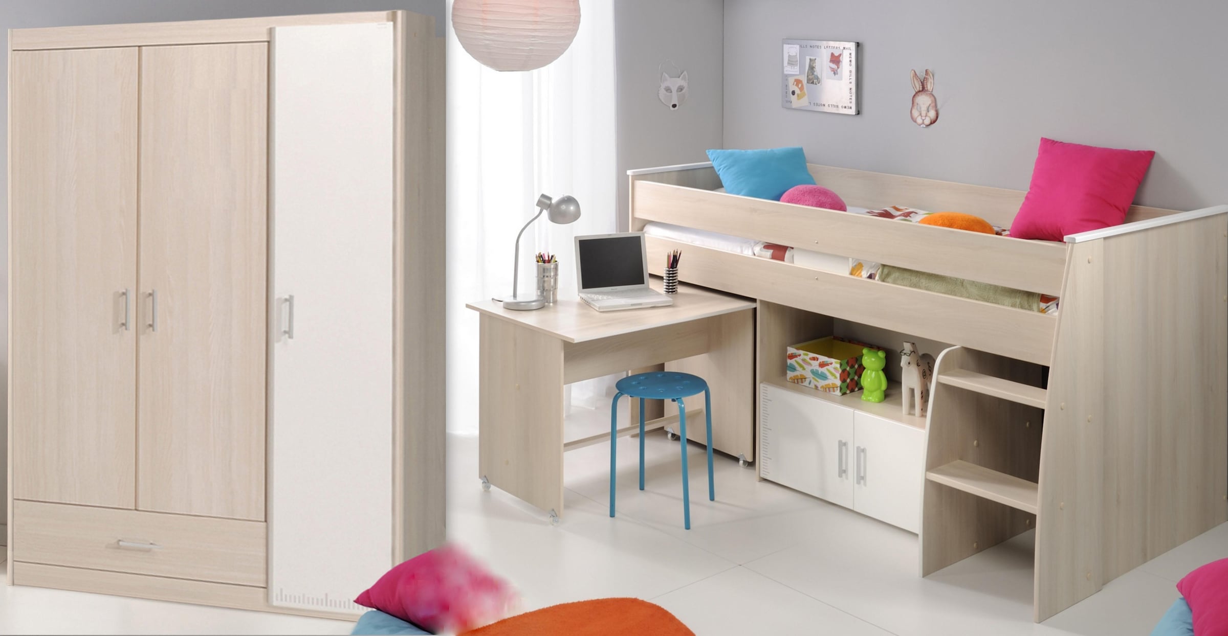 Parisot Jugendzimmer-Set "Charly" Set, Bett, Schrank, 2 Stk. tlg. günstig online kaufen
