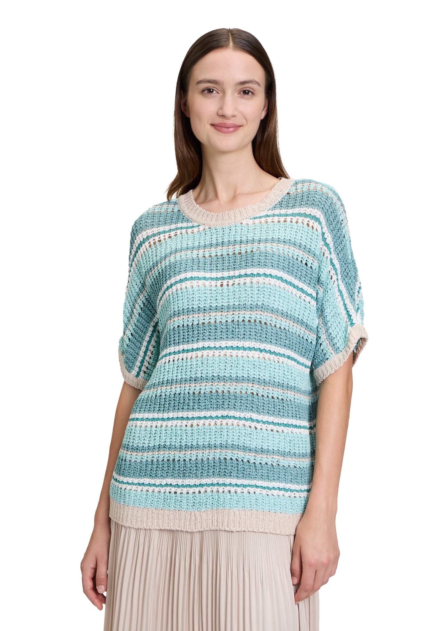Betty&Co Kurzarmshirt "Betty & Co Damen Strickpullover mit Rundhalsausschni günstig online kaufen
