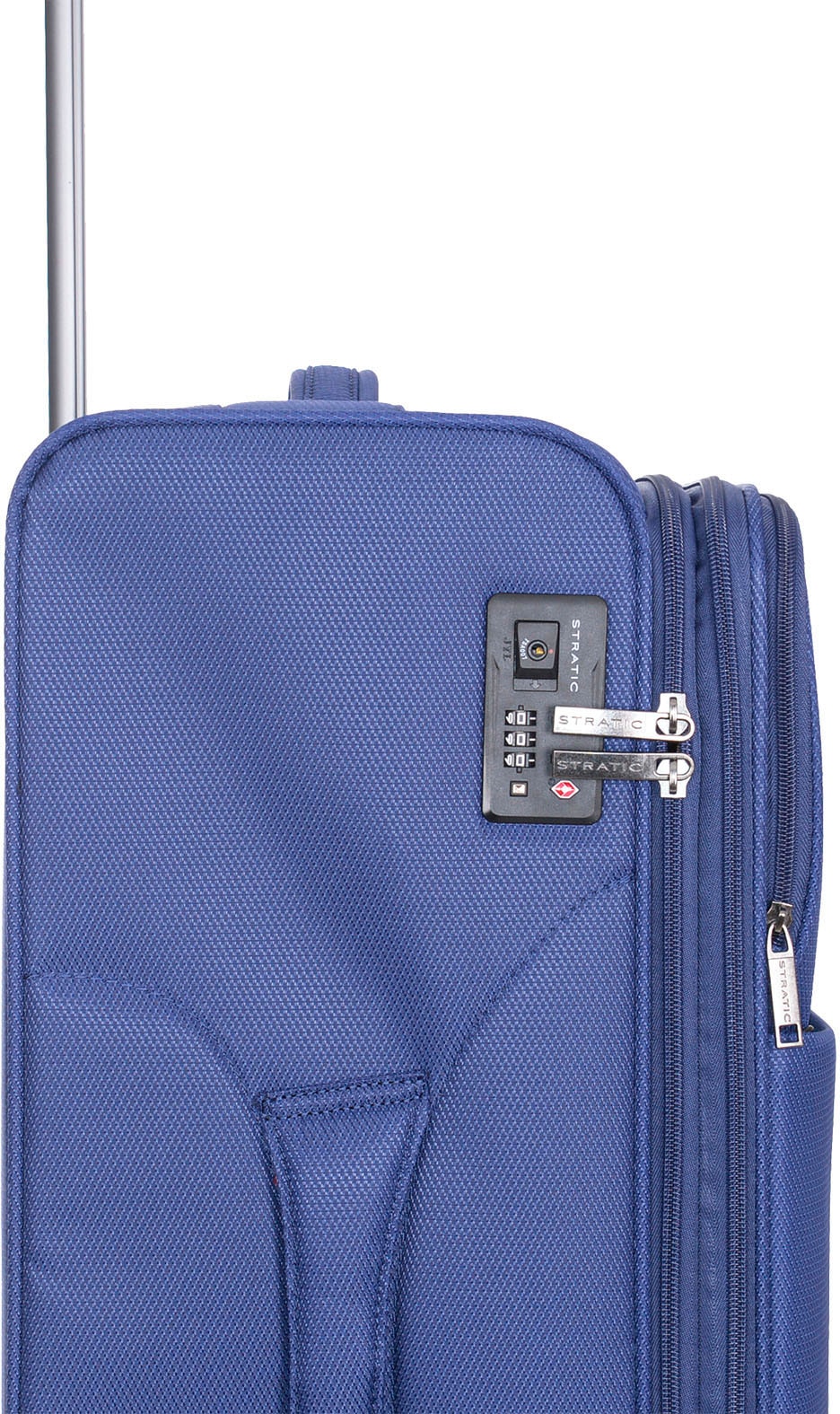 Stratic Weichgepäck-Trolley »Stratic Light + L, dark blue«, 4 Rollen, Reisekoffer großer Koffer Aufgabegepäck TSA-Zahlenschloss