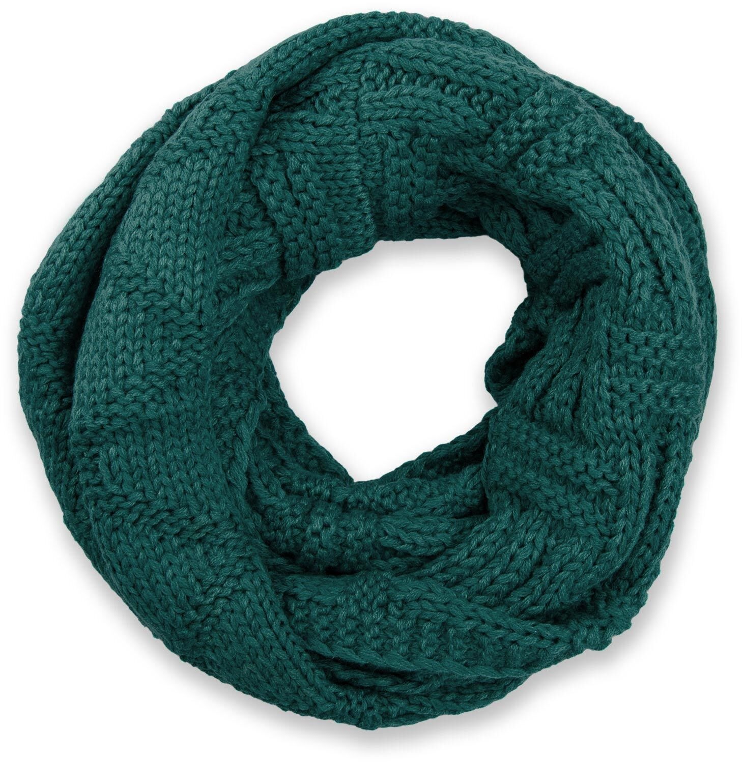 styleBREAKER Strickschal »Strick Loop mit Gitter und Rippenmuster« 1 Stk.