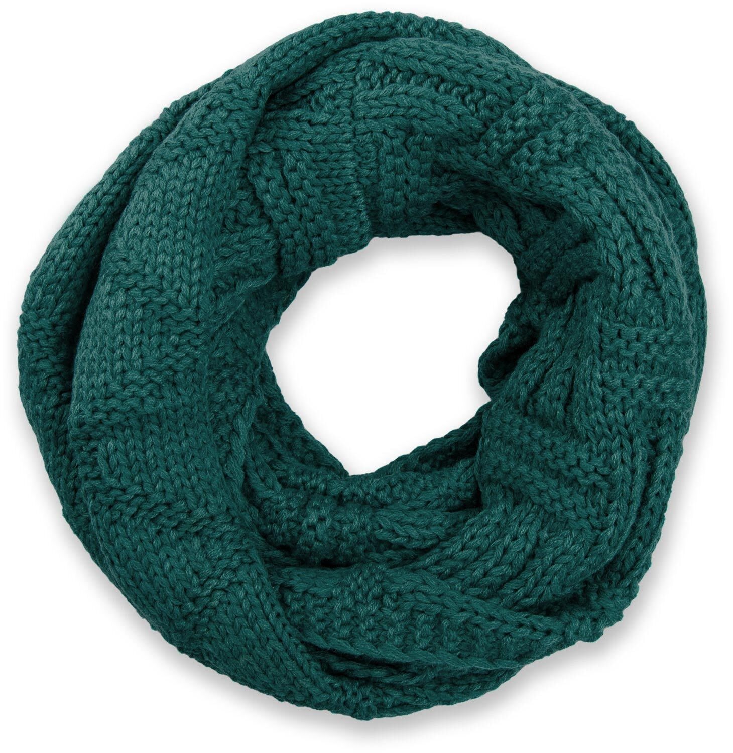 styleBREAKER Strickschal "Strick Loop mit Gitter und Rippenmuster" 1 Stk.