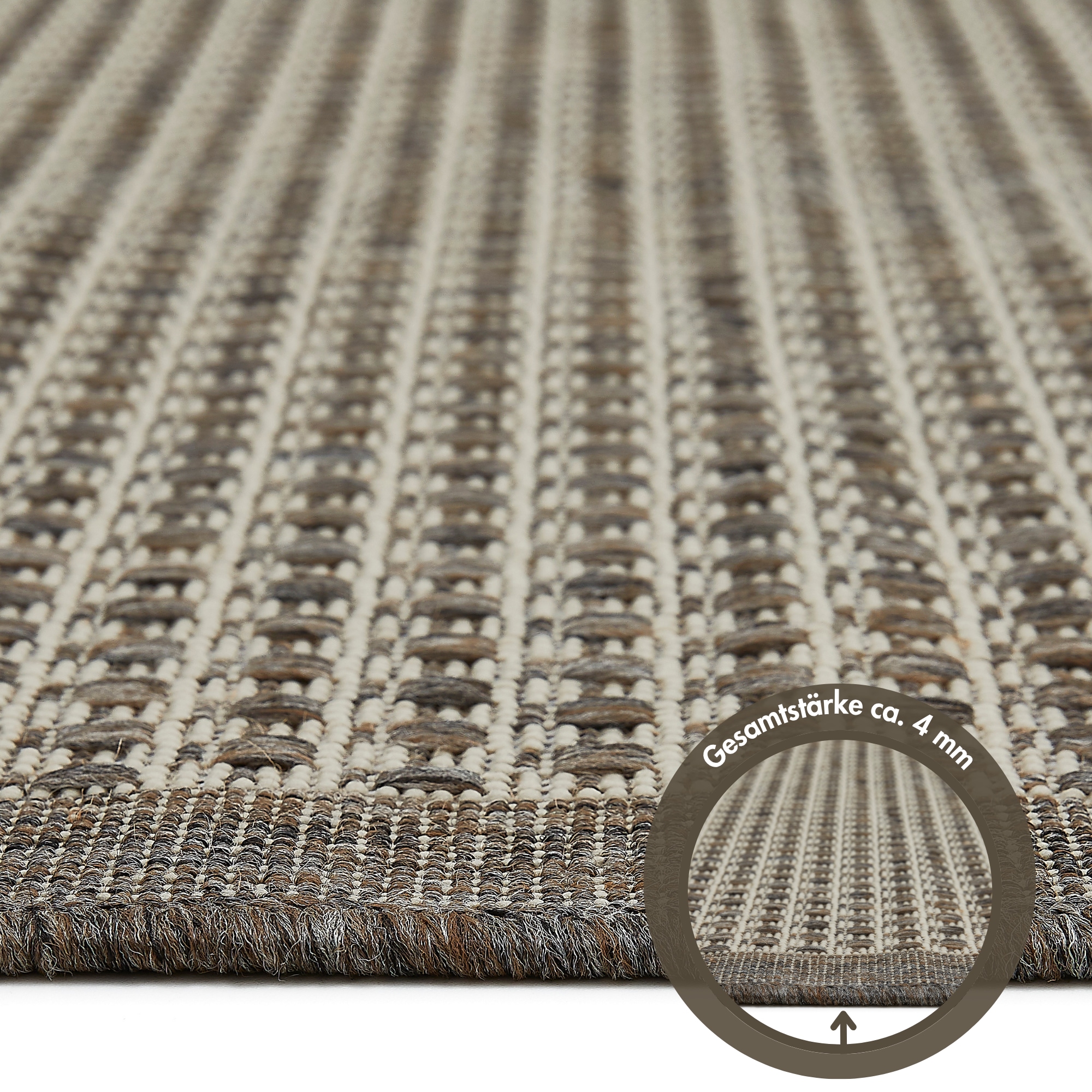 Andiamo Teppich »Savannah« rechteckig 4 mm Höhe Flachgewebe, In- und Outdoor geeignet, Wohnzimmer