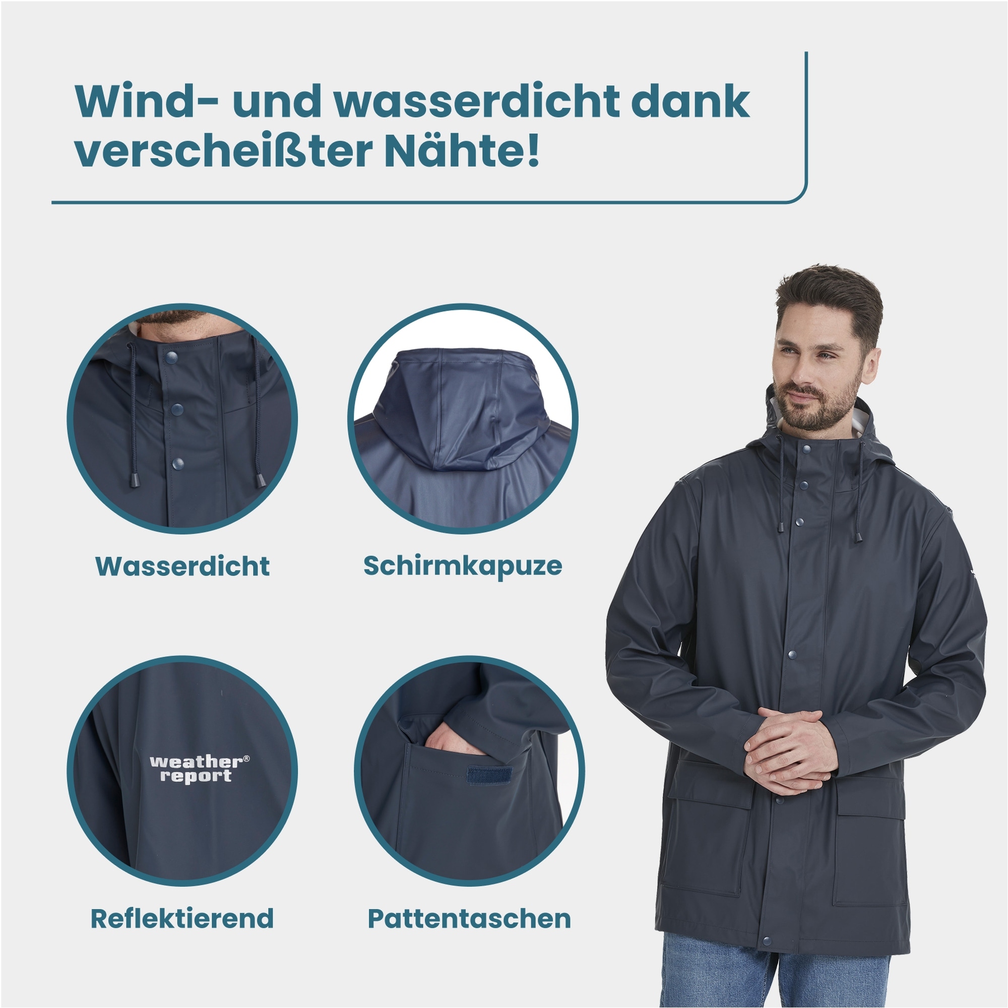 WEATHER REPORT Regenjacke »Torsten«, mit verschweißten Nähten