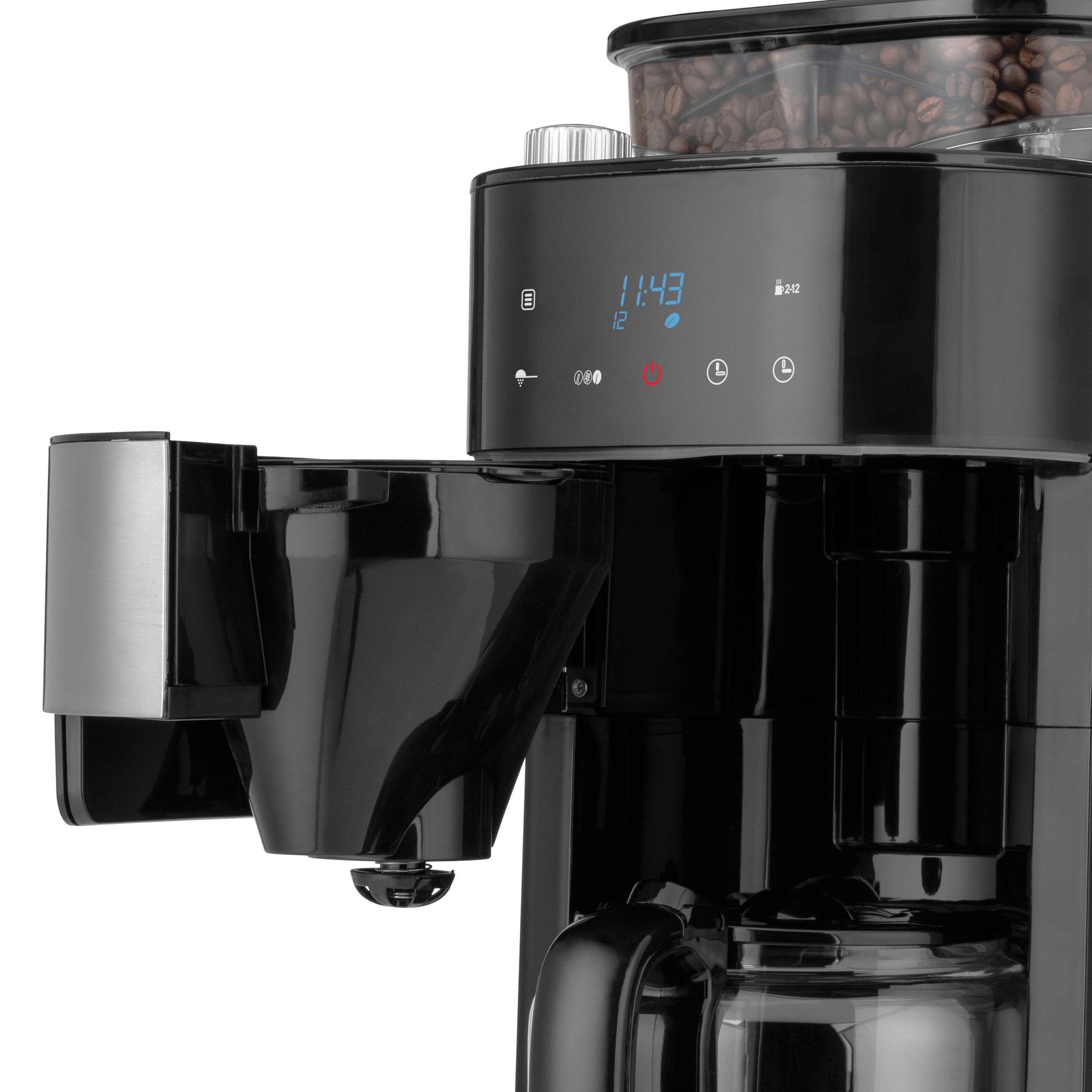 Gastroback Kaffeemaschine mit Mahlwerk »Grind & Brew Pro 42711«, 1,5 l Kaffeekanne, Permanentfilter, Timerfunktion, auch für Kaffeepulver verwendbar, Warmhaltefunktion