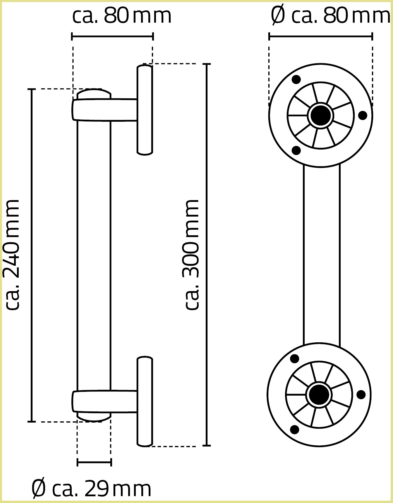 Ridder Wandgriff »Pro«, belastbar bis 110 kg, Länge: 30 cm