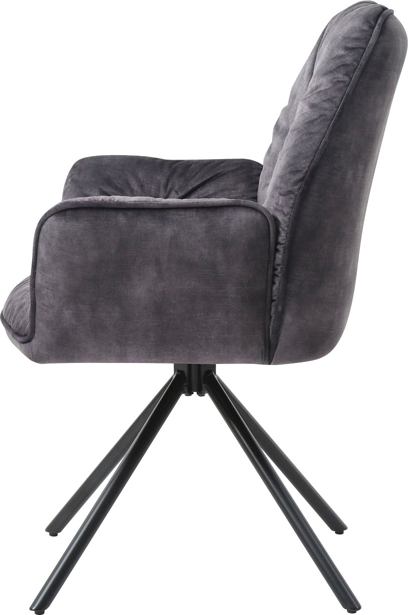 SalesFever Esszimmerstuhl »Ottawa Armlehnstuhl«, 1 St., Samtvelours, Esszimmersessel 360°Drehfunktion, Drehstuhl, Armlehnstuhl