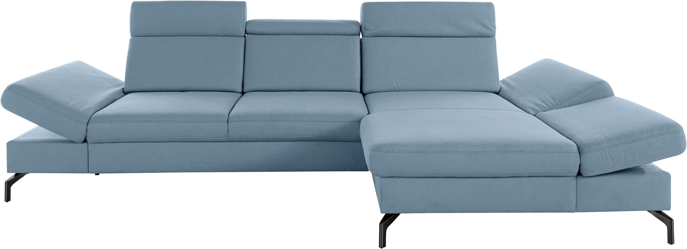 sit&more Ecksofa »Brisbane L-Form«, Fußhöhe 15 cm, inklusive Sitztiefen-, Armteil- und Kopfteilverstellung