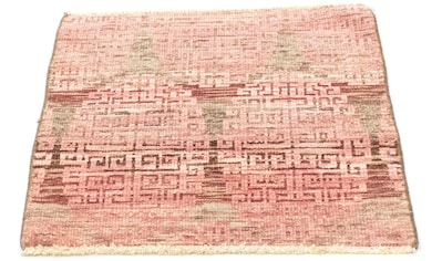 Wollteppich »Designer Teppich handgeknüpft rosa«, quadratisch, handgeknüpft