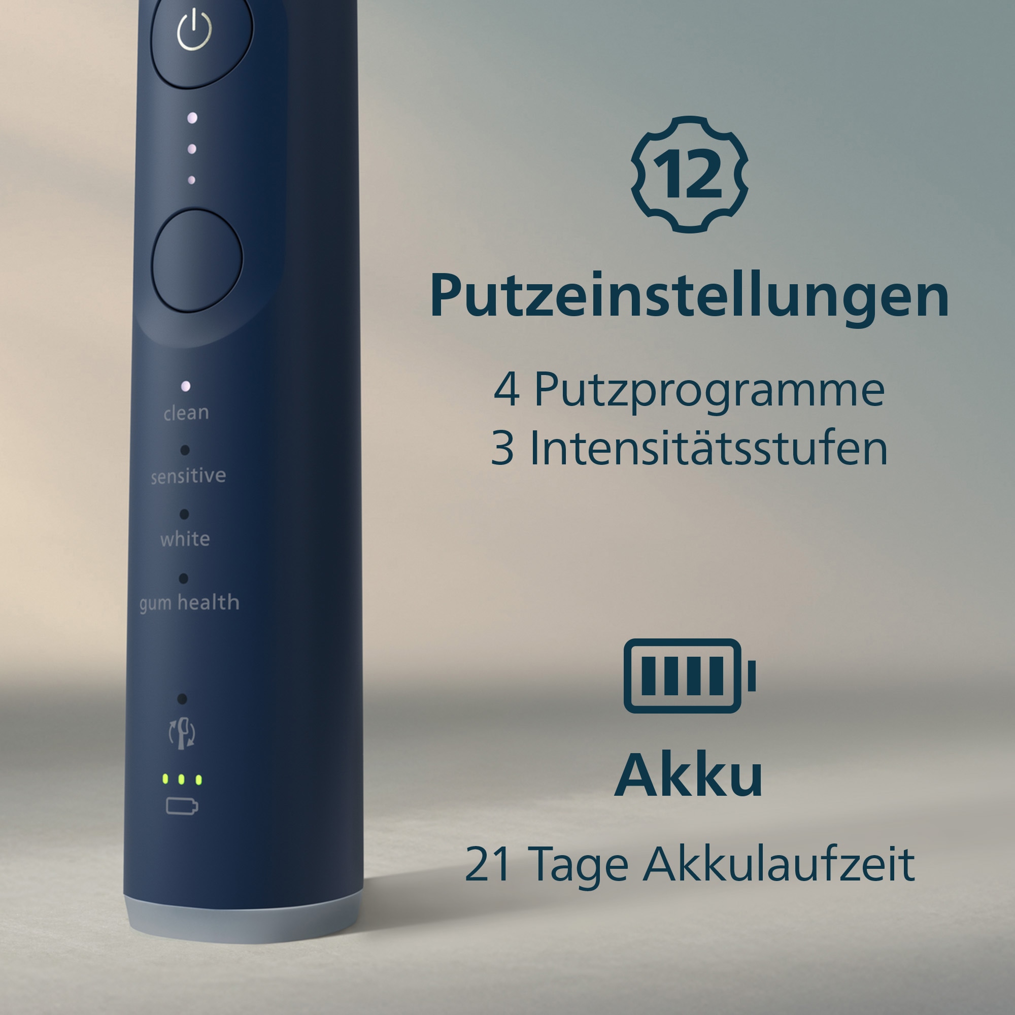 Philips Sonicare Elektrische Zahnbürste »Series 7100 HX7423/08« 4 Stk. Aufsteckbürsten mit visueller Andruckkontrolle, 4 Putzmodi und 3 Intensitätsstufen