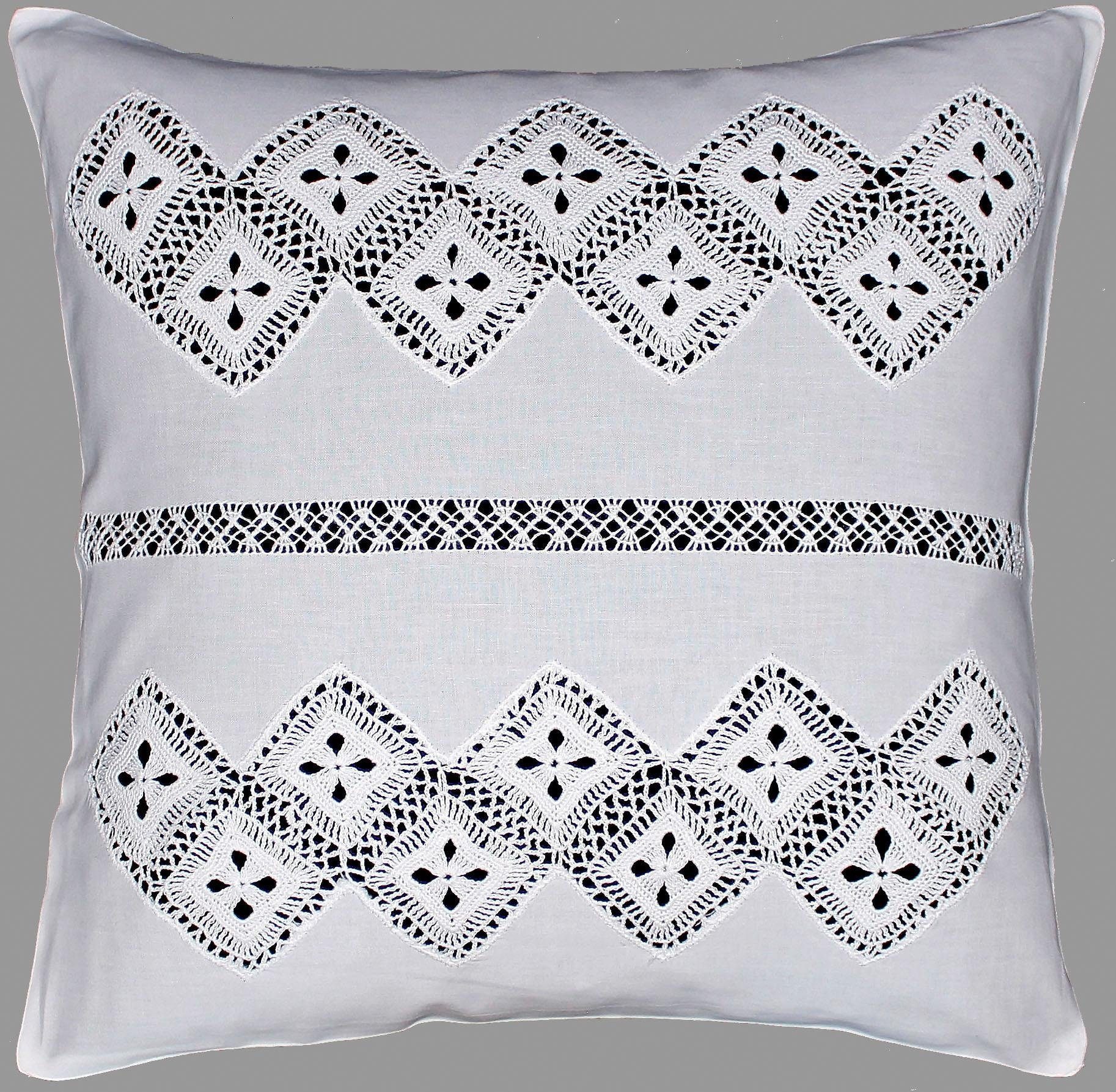 HOSSNER - ART OF HOME DECO Dekokissen »BALDO« Häkelspitze - ECHTE...