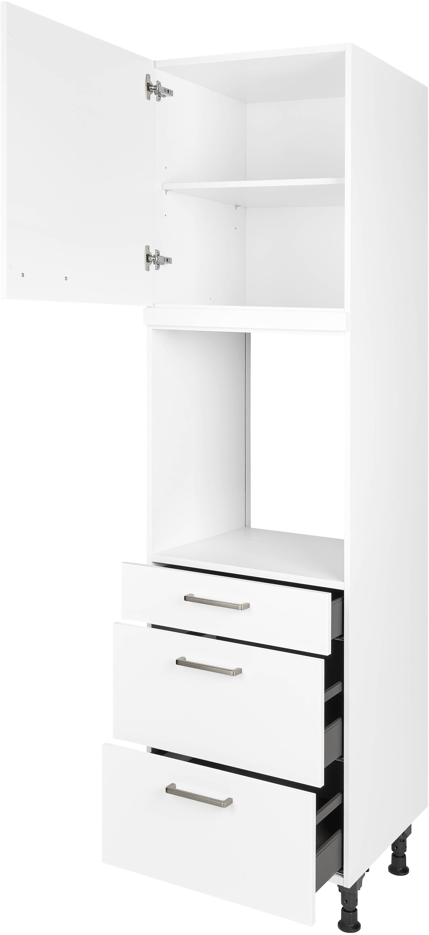 nobilia® Backofenumbauschrank »"Touch", Ausrichtung wählbar, mit Schublade und zwei Auszügen und«, einer Tür, vormontiert, Breite/Höhe: 60/216,6 cm
