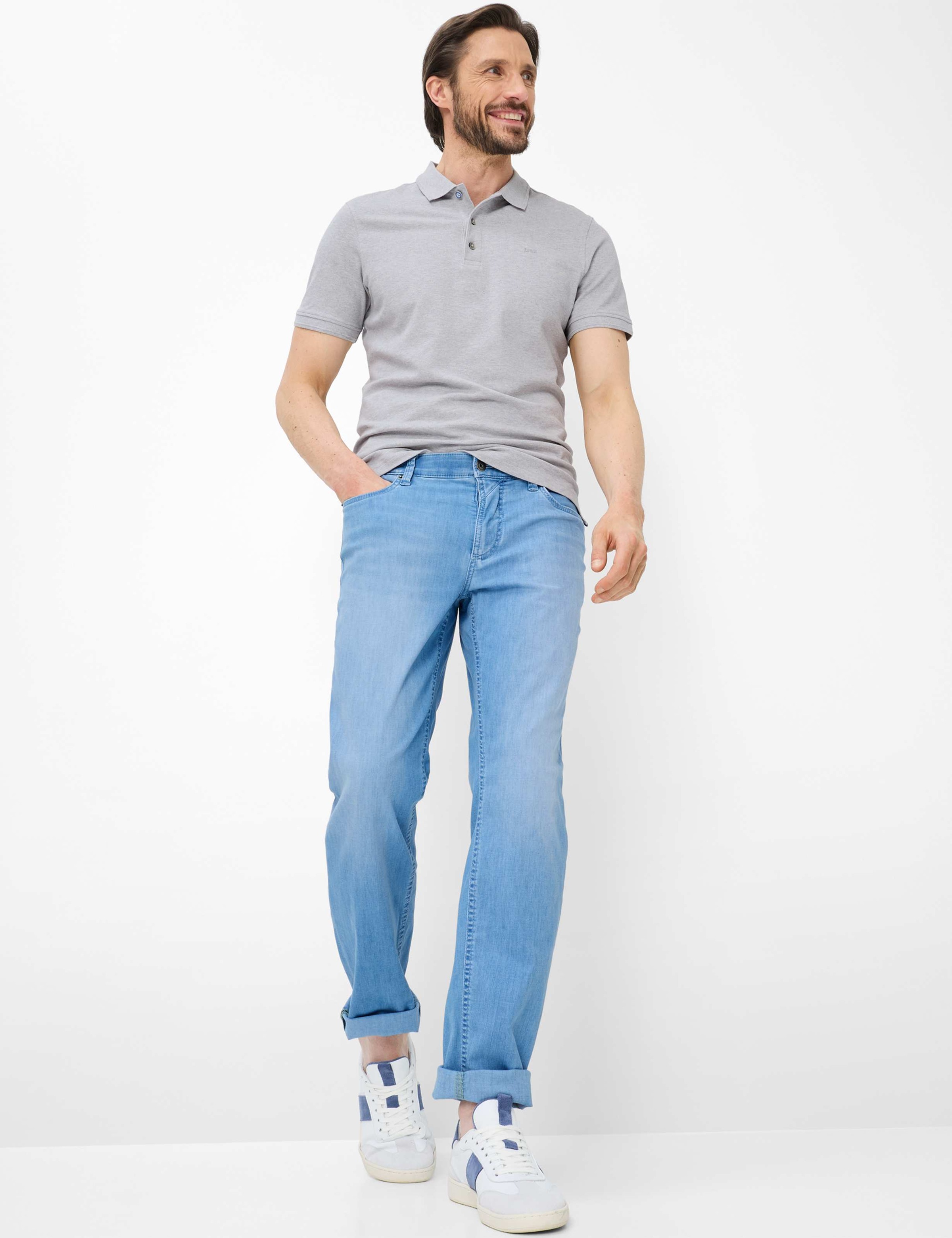5-Pocket-Jeans EUREX BY BRAX "Style LUKE", Herren, Gr. 26U, Unterbauchgrößen, bleached, Denim/Jeans, 73% Baumwolle, 19% Polyester, 6% Elastomultiester, 2% Elasthan, Jeans 5-Pocket-Jeans 2