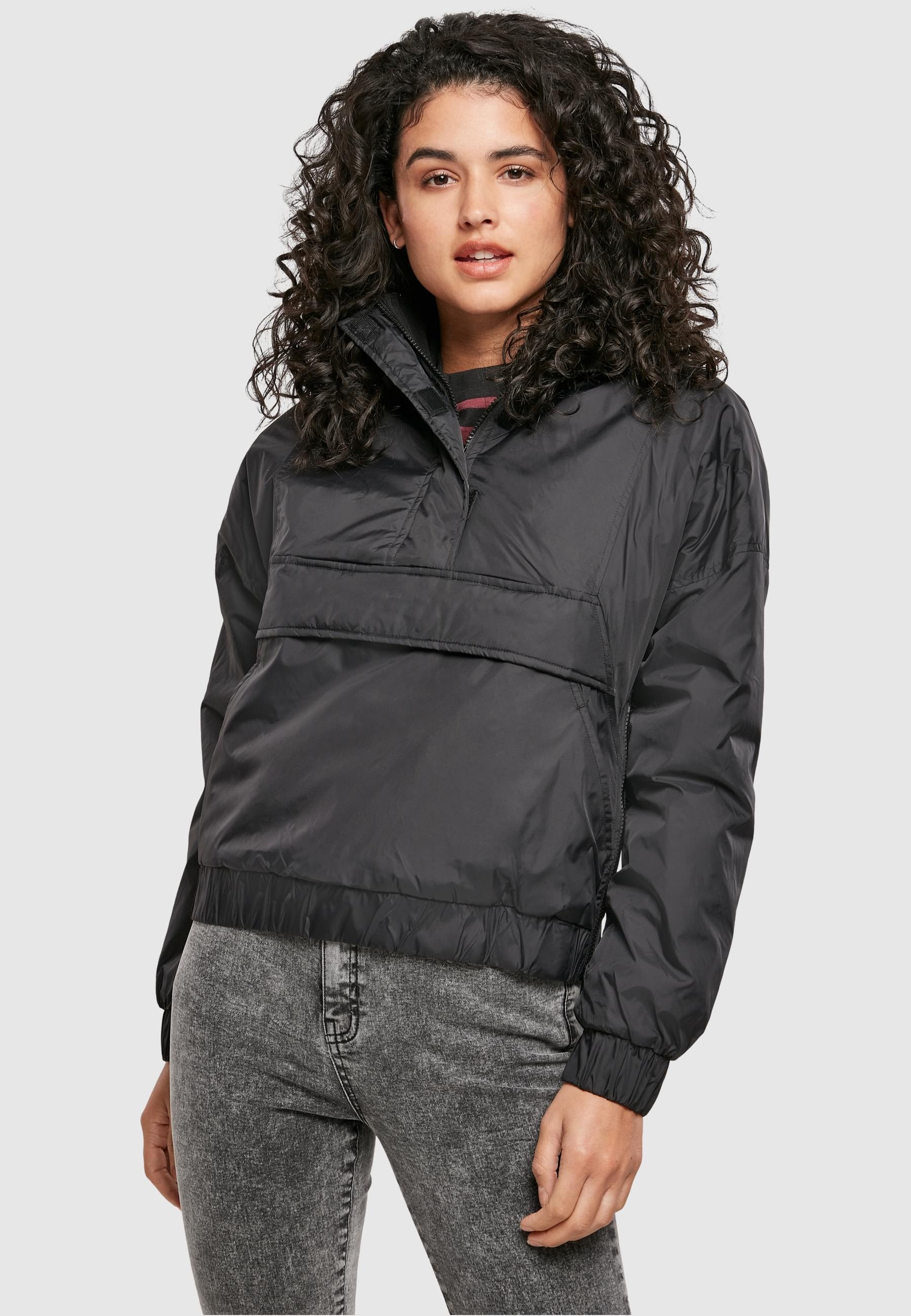URBAN CLASSICS Allwetterjacke »Urban Classics Damen Ladies Panel Padded Pull Over Jacket«, (1 St.), mit Kapuze