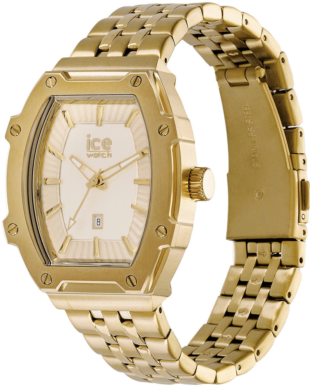 ice-watch Quarzuhr »ICE boliday - Full steel - Small - 3H + Date«, Armbanduhr, Damenuhr, Edelstahlarmband, Datum, analog