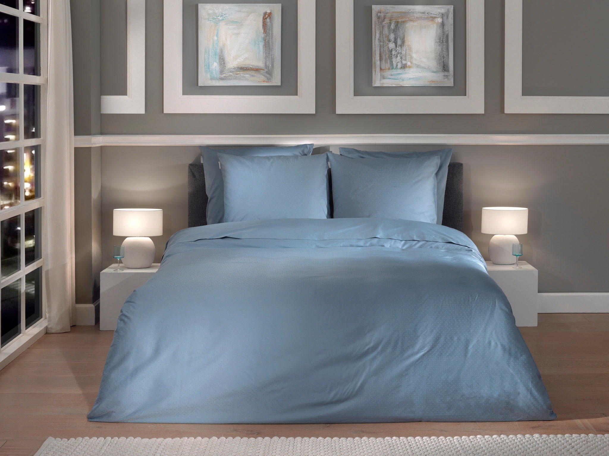 Heckett & Lane Bettwäsche "Punto" 2 Stk. gepunktet, 100% Baumwolle ab 135x2 günstig online kaufen