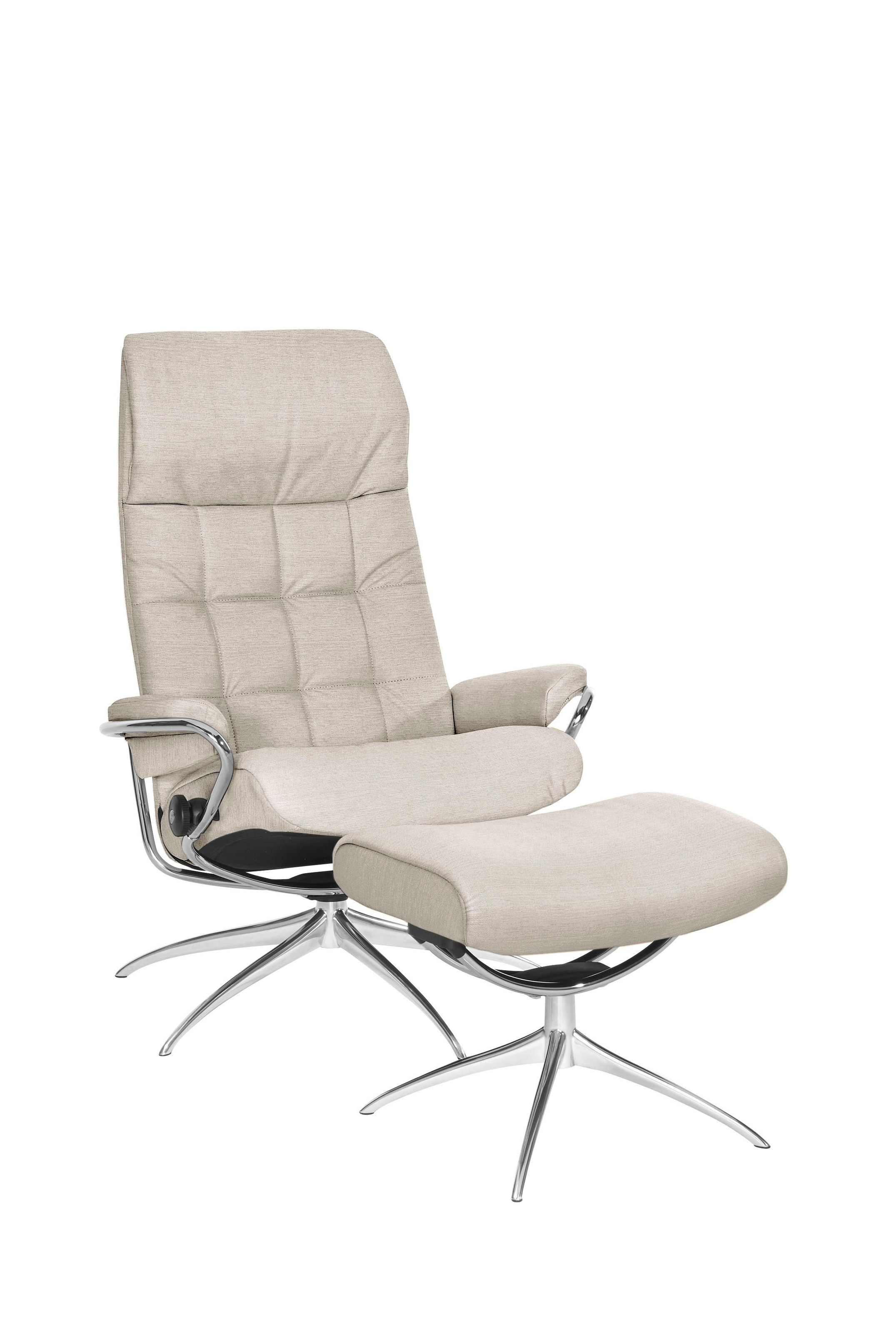 Stressless® Relaxsessel »London«, (Set, Relaxsessel mit Hocker), mit Hocker, High Back, mit Star Base, Gestell Chrom