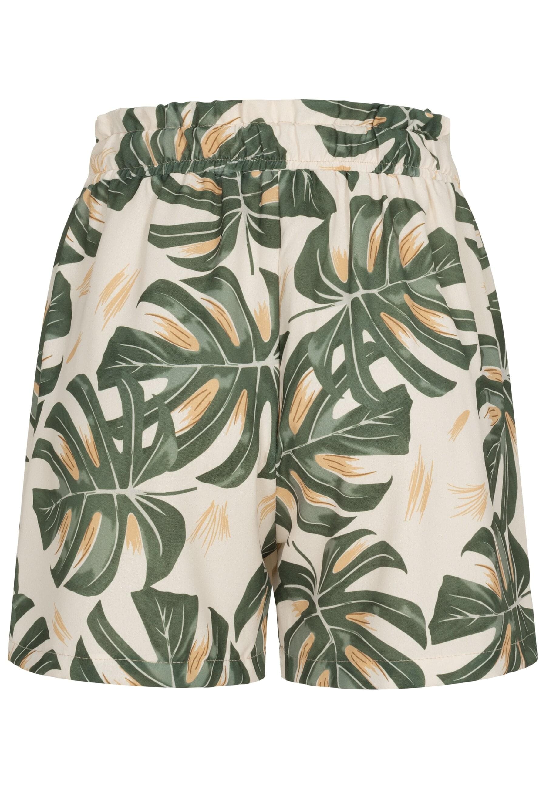 CLOUD 5IVE Shorts »CLOUD 5IVE Paperbag Shorts with tie belt and palm print«, (1 tlg.)