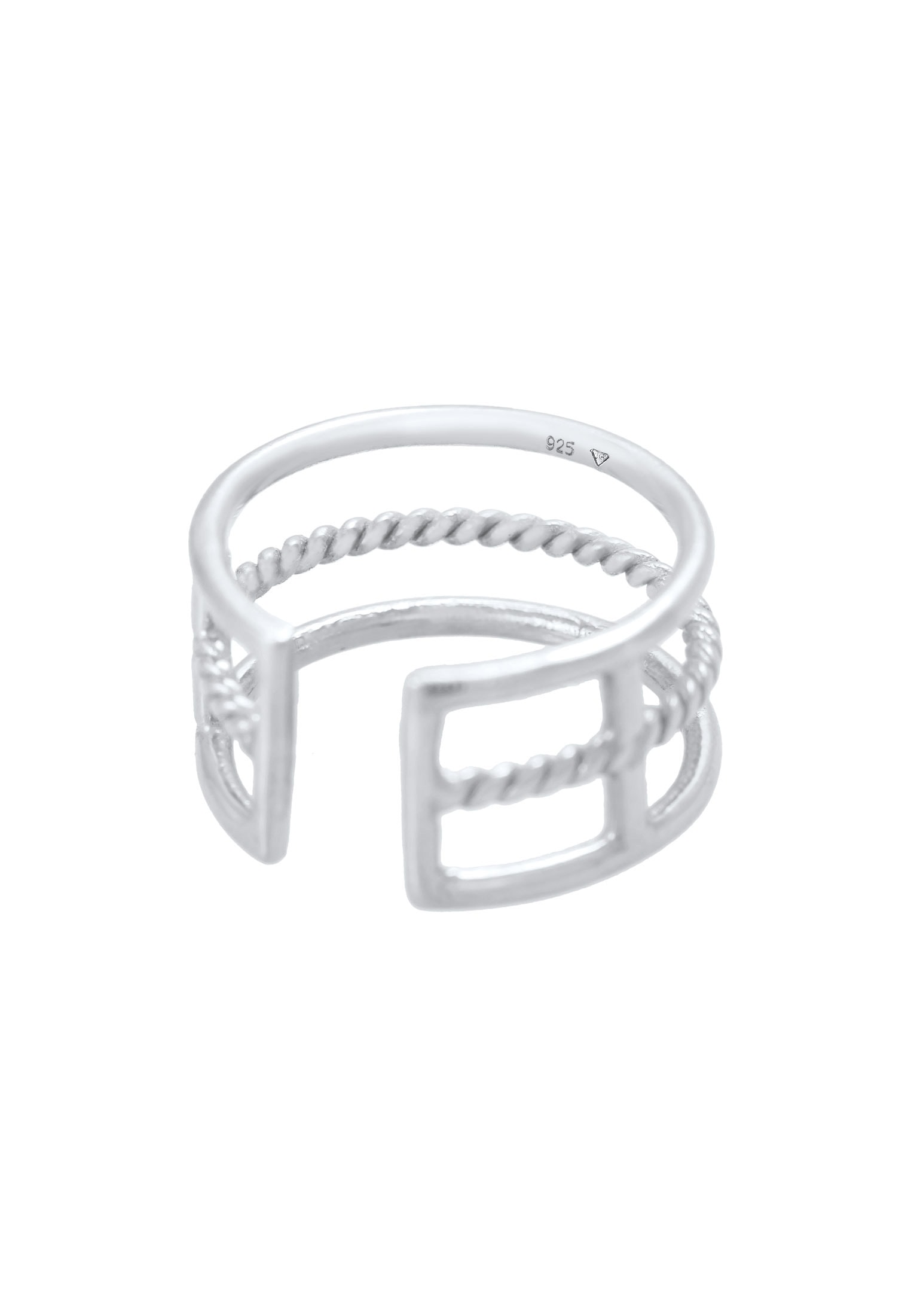Elli Fingerring »Offen Verstellbar 3-reihig Breit 925 Silber«
