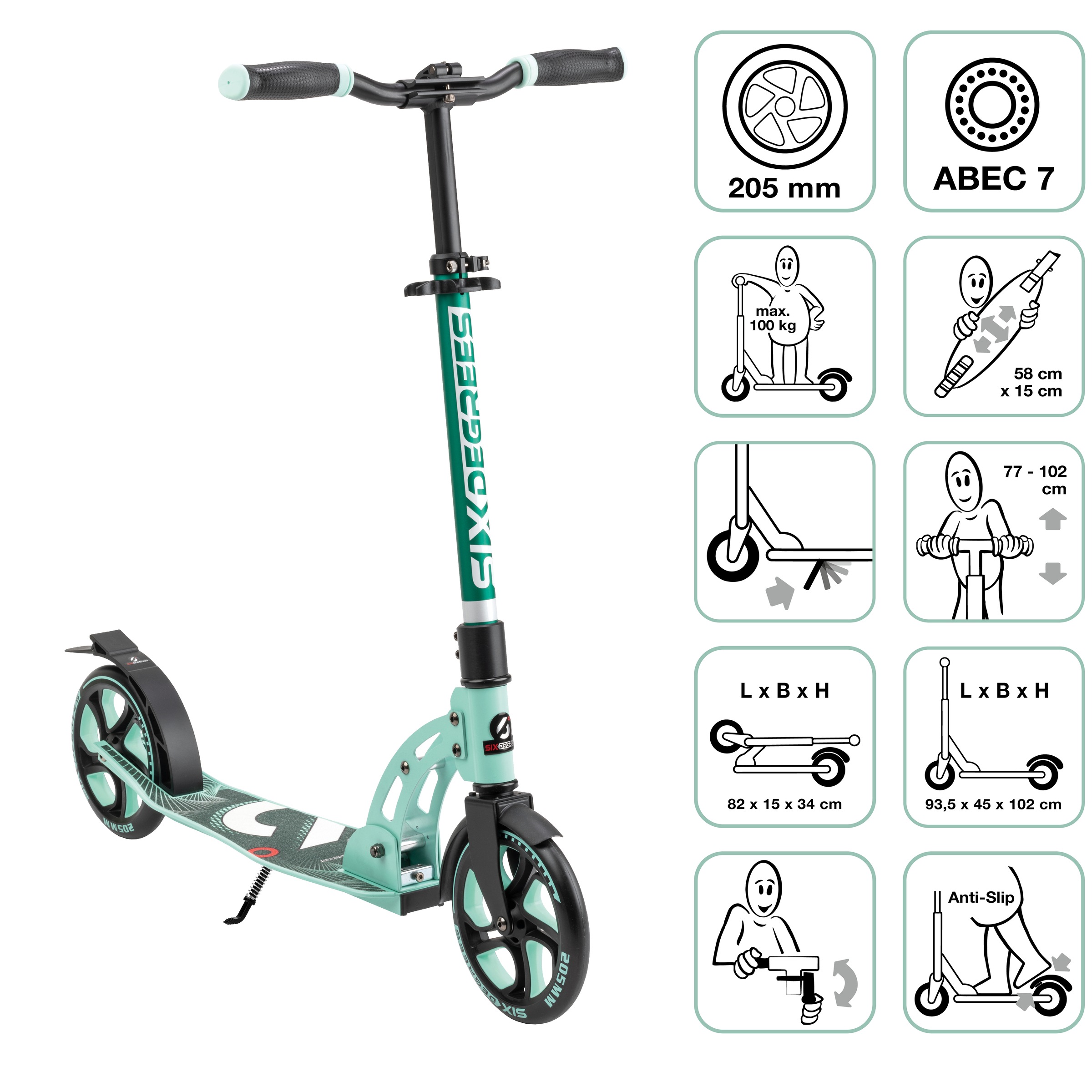 Six Degrees Scooter »Aluminium Scooter 205 mm«