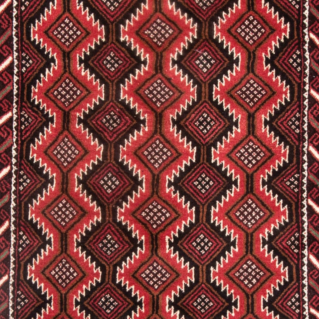 morgenland Hochflor-Läufer »Belutsch Durchgemustert Rosso 199 x 107 cm«, rechteckig