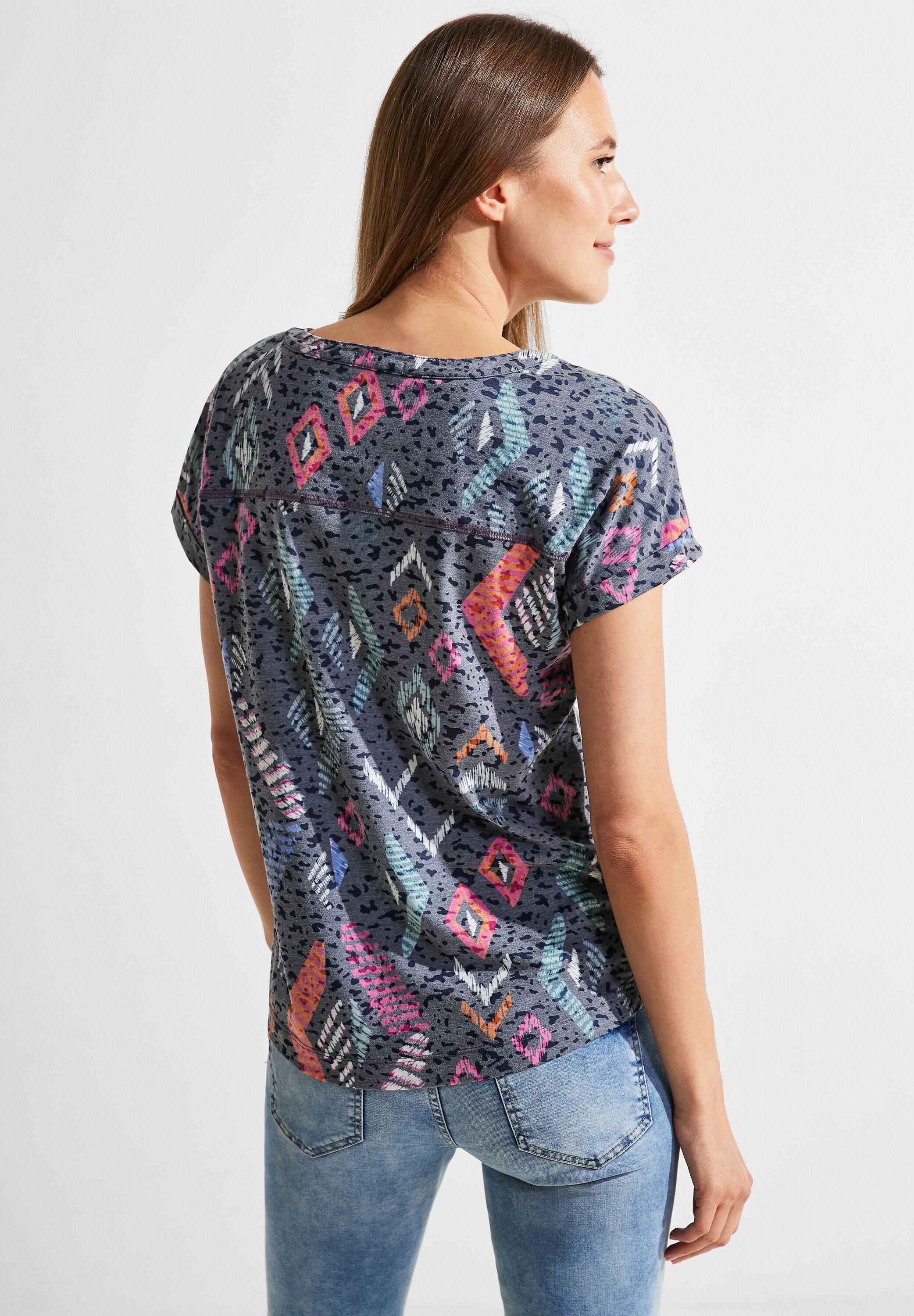 Cecil T-Shirt, mit geschlitztem Rundhalsausschnitt online kaufen | BAUR