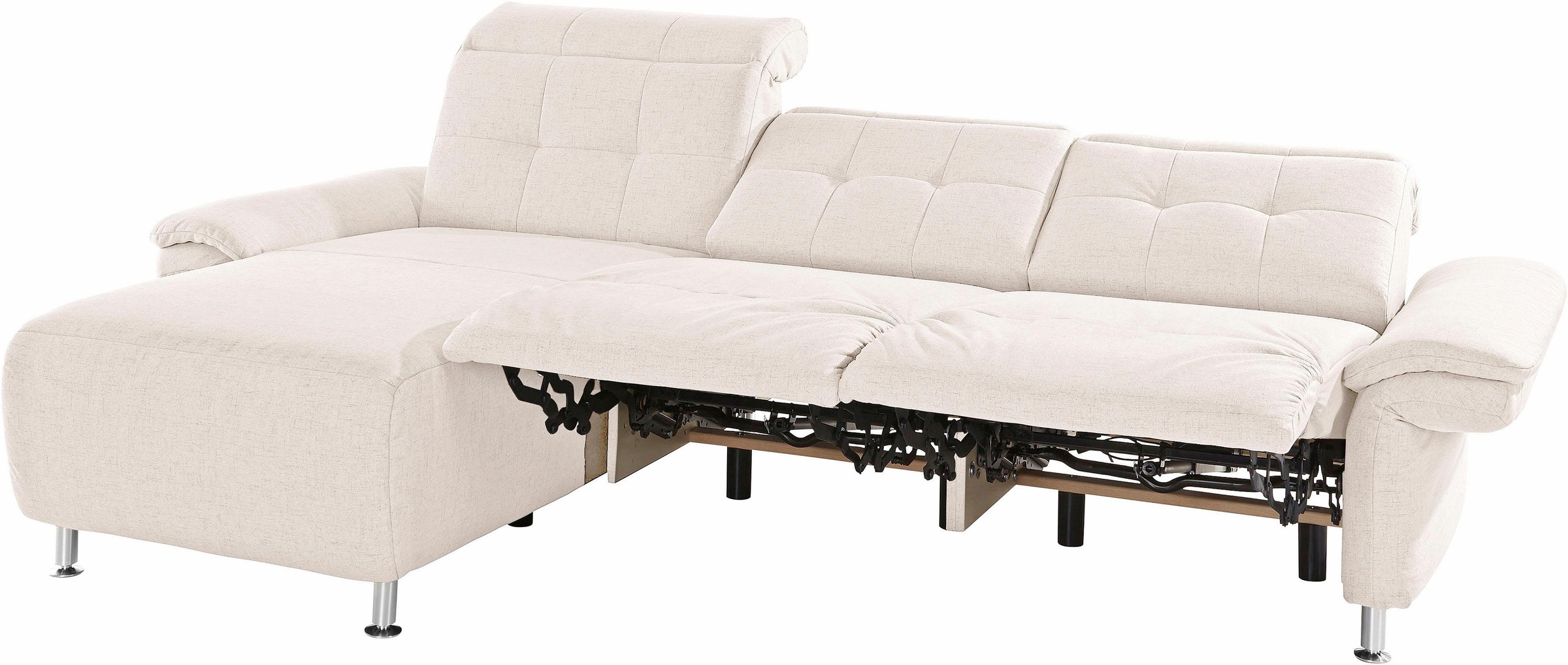 Places of Style Ecksofa »Manhattan L-Form«, 2 Sitze mit elektrischer Relaxfunktion, verstellbare Armlehnen