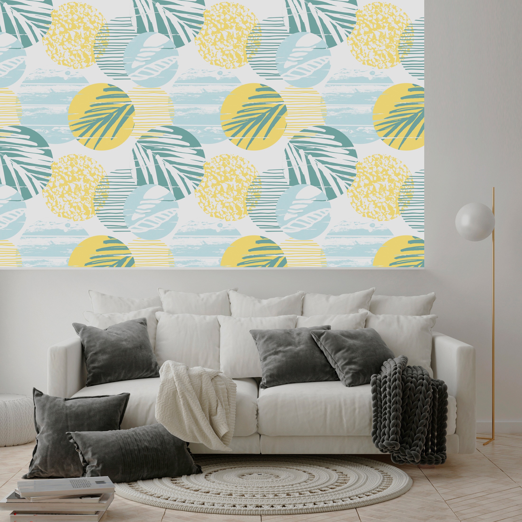 queence Vinyltapete »Glenn«, bedruckt-Motiv-botanisch-floral-gemustert-natürlich, 90x250cm, selbstklebend, kinderleichte Anbringung, Sticker