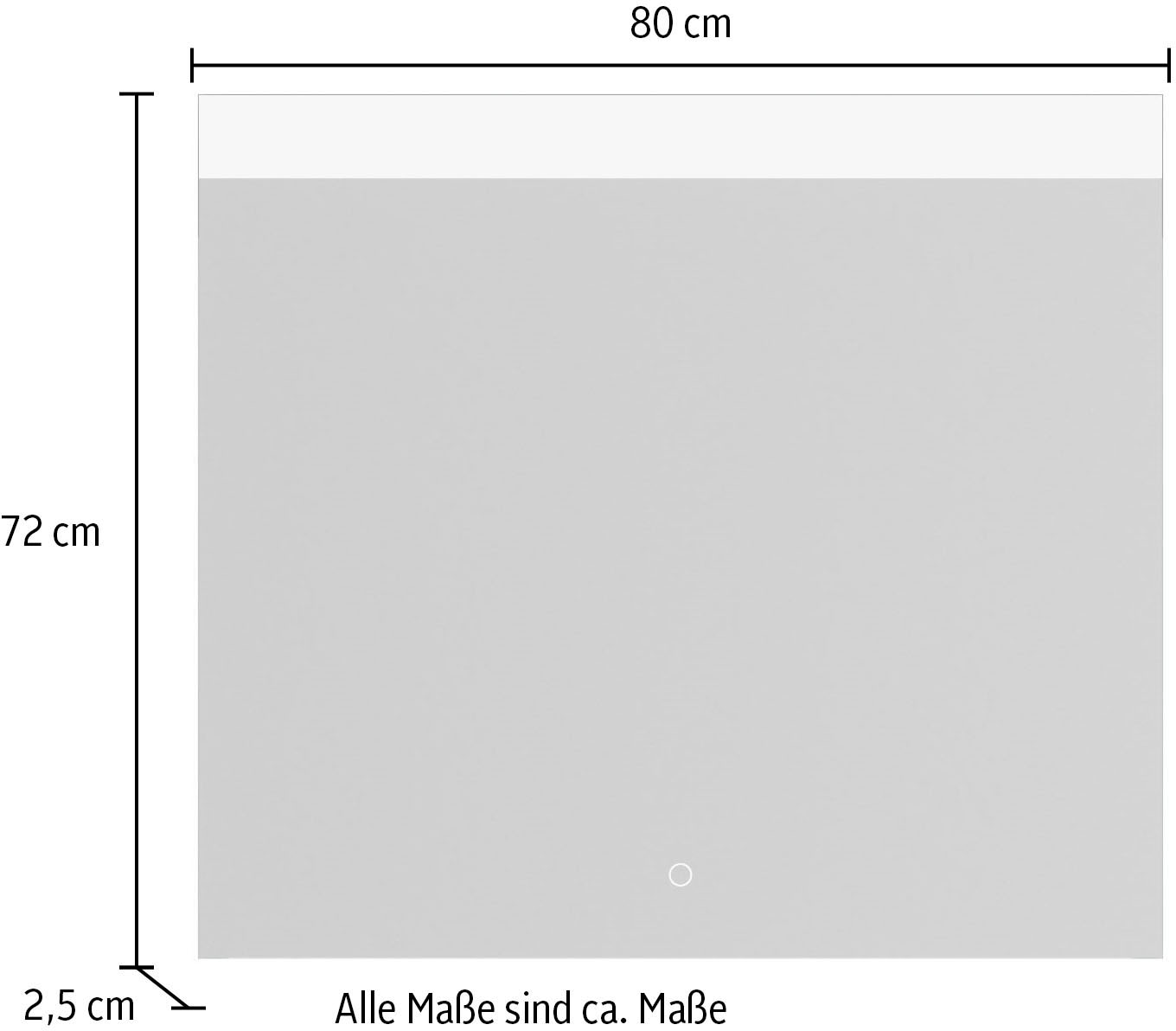 nobilia® Spiegel »Marja eckig« in Breiten 60, 80, 100 und 120 cm, inkl. LED-Beleuchtung