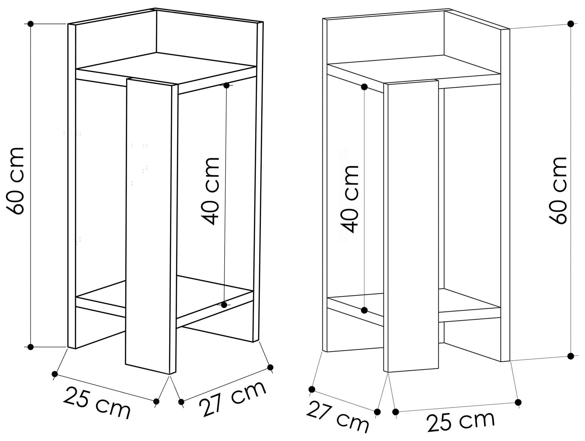 Decortie Nachttisch »ELOS NACHTTISCH SET«, (Packung, 1 St.), Leichte Montage, Lagerung, Platzsparend
