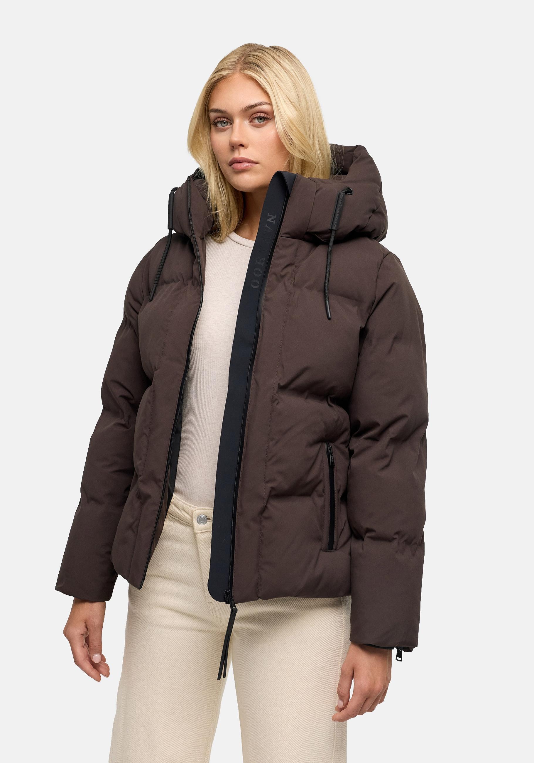 Navahoo Outdoorjacke "Wolkentanz XIV" mit Kapuze Kurze Damen Steppjacke mit abnehmbarer Kapuze
