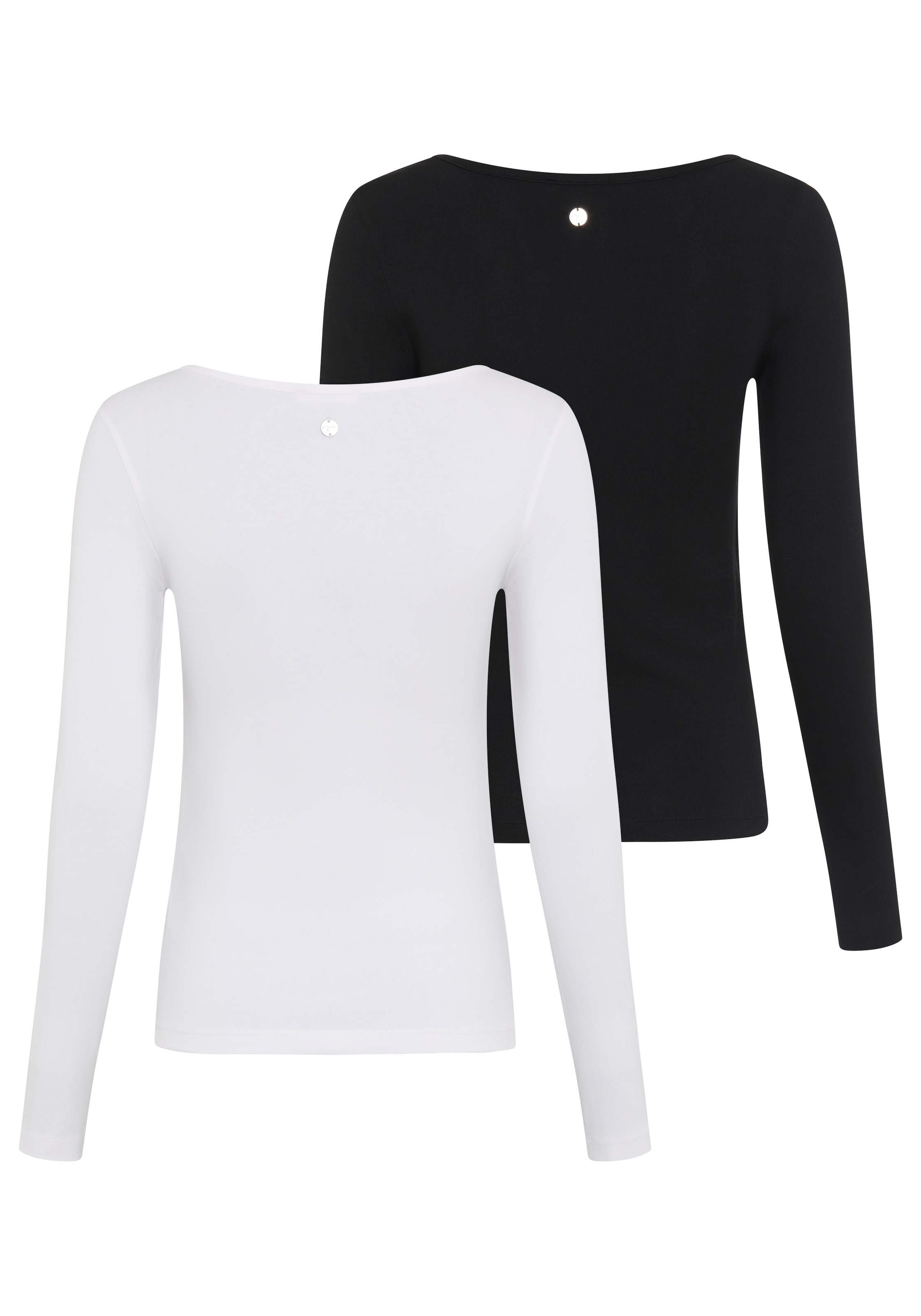 Tamaris Langarmshirt »im Doppelpack, aus elastischer Baumwollqualität« Packung, 2,  sehr figurbetonte Passform, hüftlange Schnittform