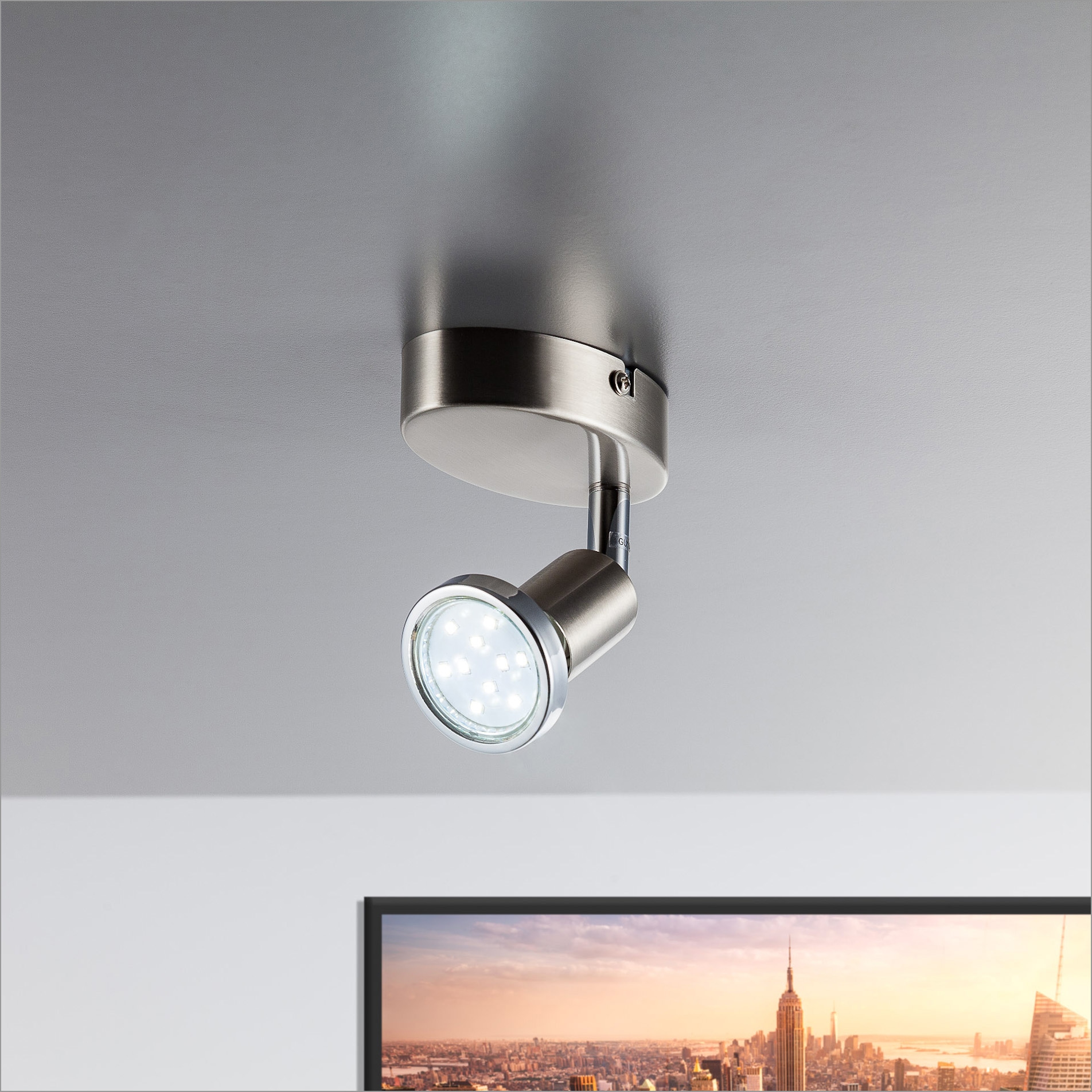 B.K.Licht LED Wohnzimmer LED 1 Wand-Spot Wandleuchte, BAUR GU10 Deckenleuchte flammig-flammig, | Lampe schwenkbar Metall