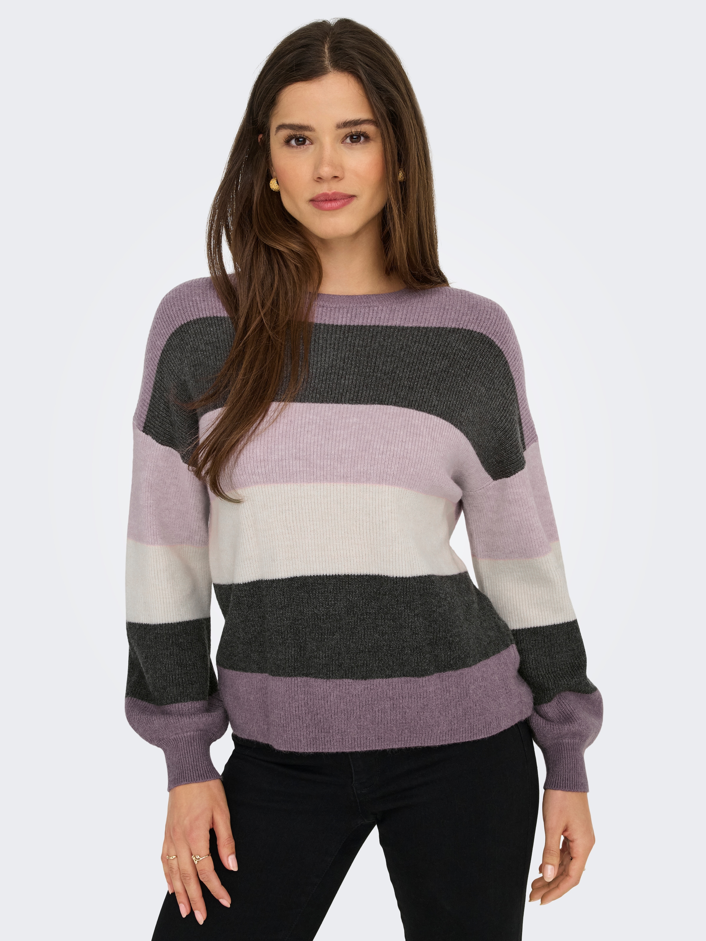 ONLY Strickpullover "ONLATIA L/S STRIPE PULLOVER KNT NOOS" mit dem auffälli günstig online kaufen