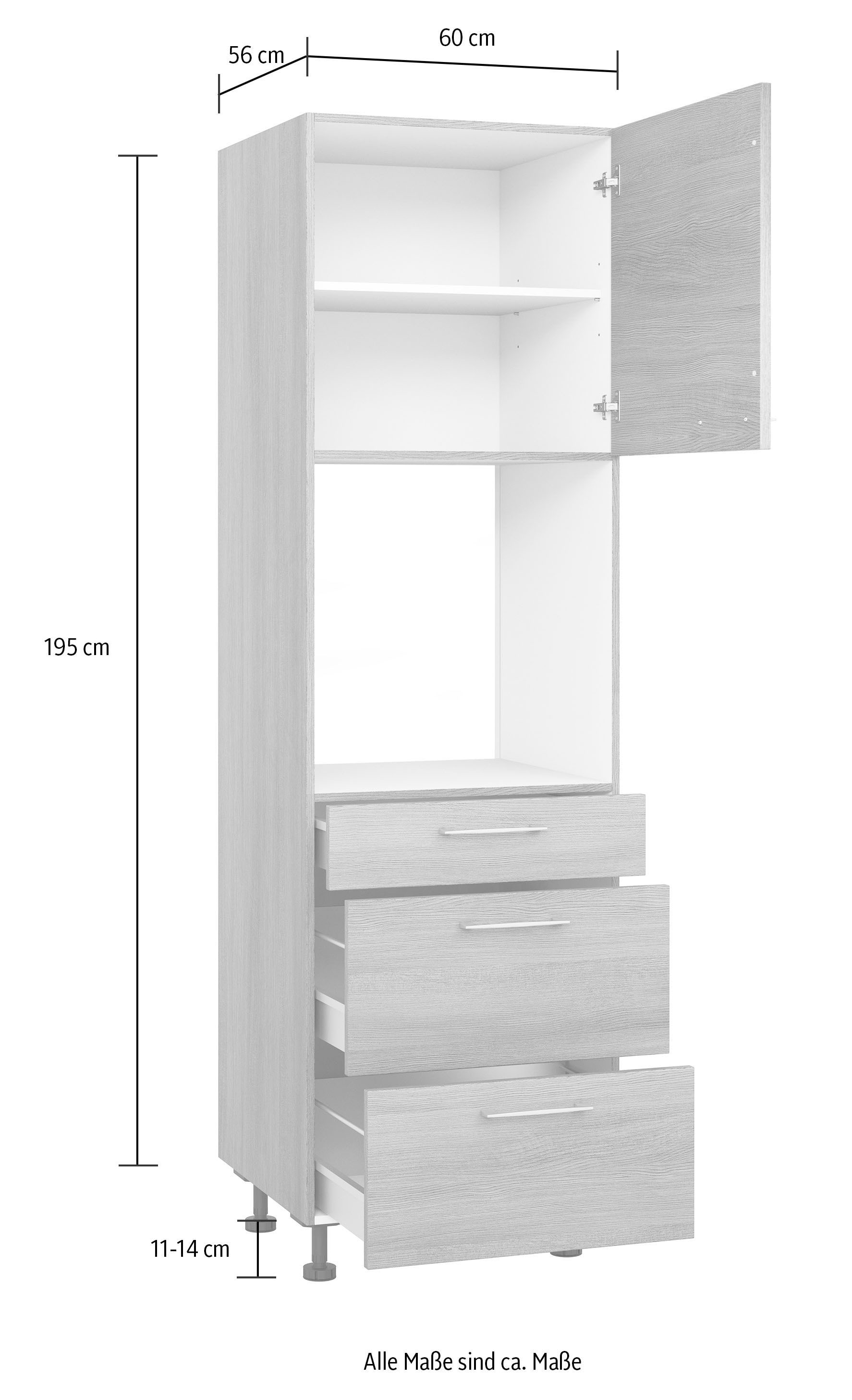 Express Küchen Backofenumbauschrank »Trea SB2AS-195-3«, mit zwei Türen und zwei  Einlegeböden, Höhe 195 cm bestellen | BAUR | Backofenumbauschränke