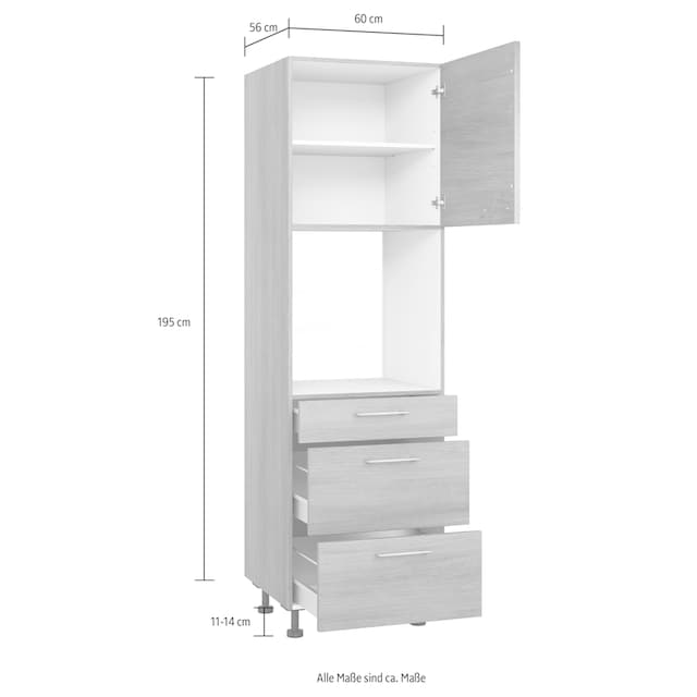 Express Küchen Backofenumbauschrank »Trea SB2AS-195-3«, mit zwei Türen und zwei  Einlegeböden, Höhe 195 cm bestellen | BAUR