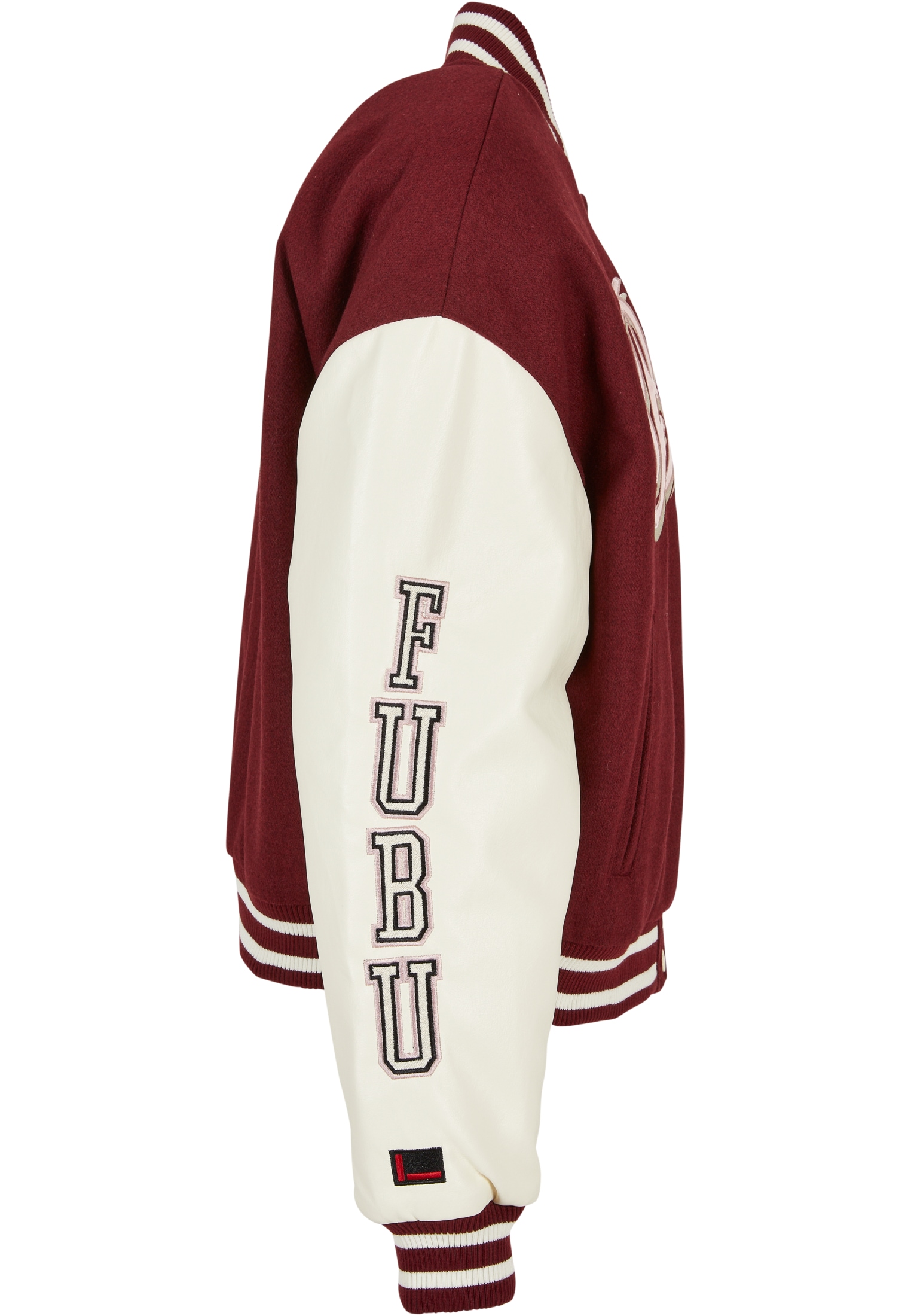 Fubu Collegejacke »Fubu Damen FW224-006-1 City 05 Varsity Jacket bordeaux/offwhite«, (1 St.), ohne Kapuze