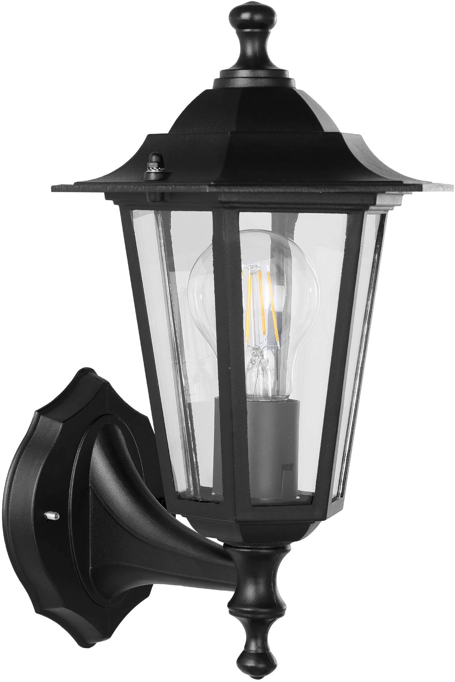 EGLO LED Wandleuchte »LATERNA 4 L16,5 x H32 x AL23 cm, spritzwassergeschützte Lampe«, 1 flammig, Leuchtmittel E27 | ohne Leuchtmittel, Außen-Wandlampe Laterna 4, Lampe, E27, IP44, L16,5 x H32 x AL23 cm