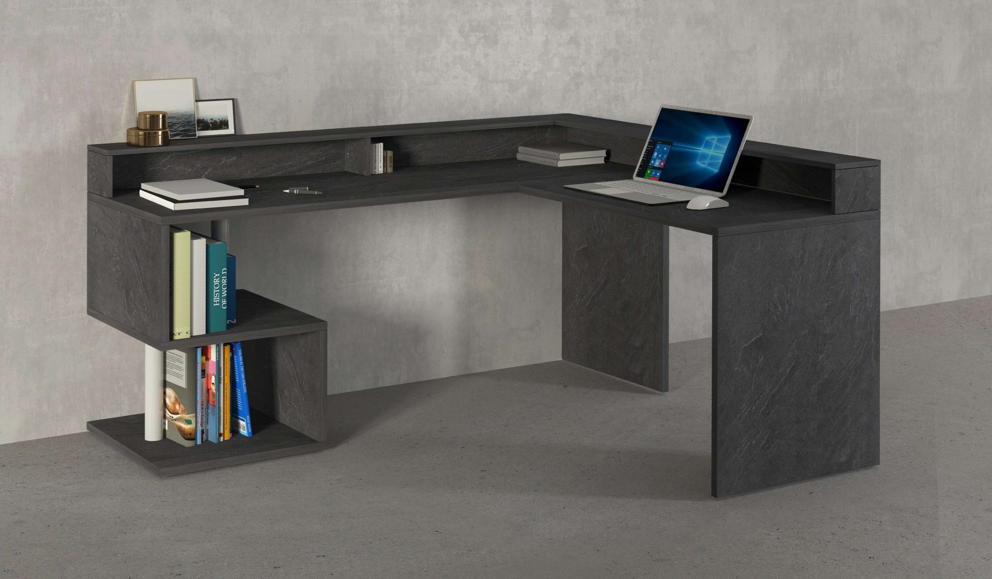 INOSIGN Eckschreibtisch »Esse, Schreibtisch im modernen Design«, mit oder ohne Monitoraufsatz Breite 180/160 cm, "Made in Italy"