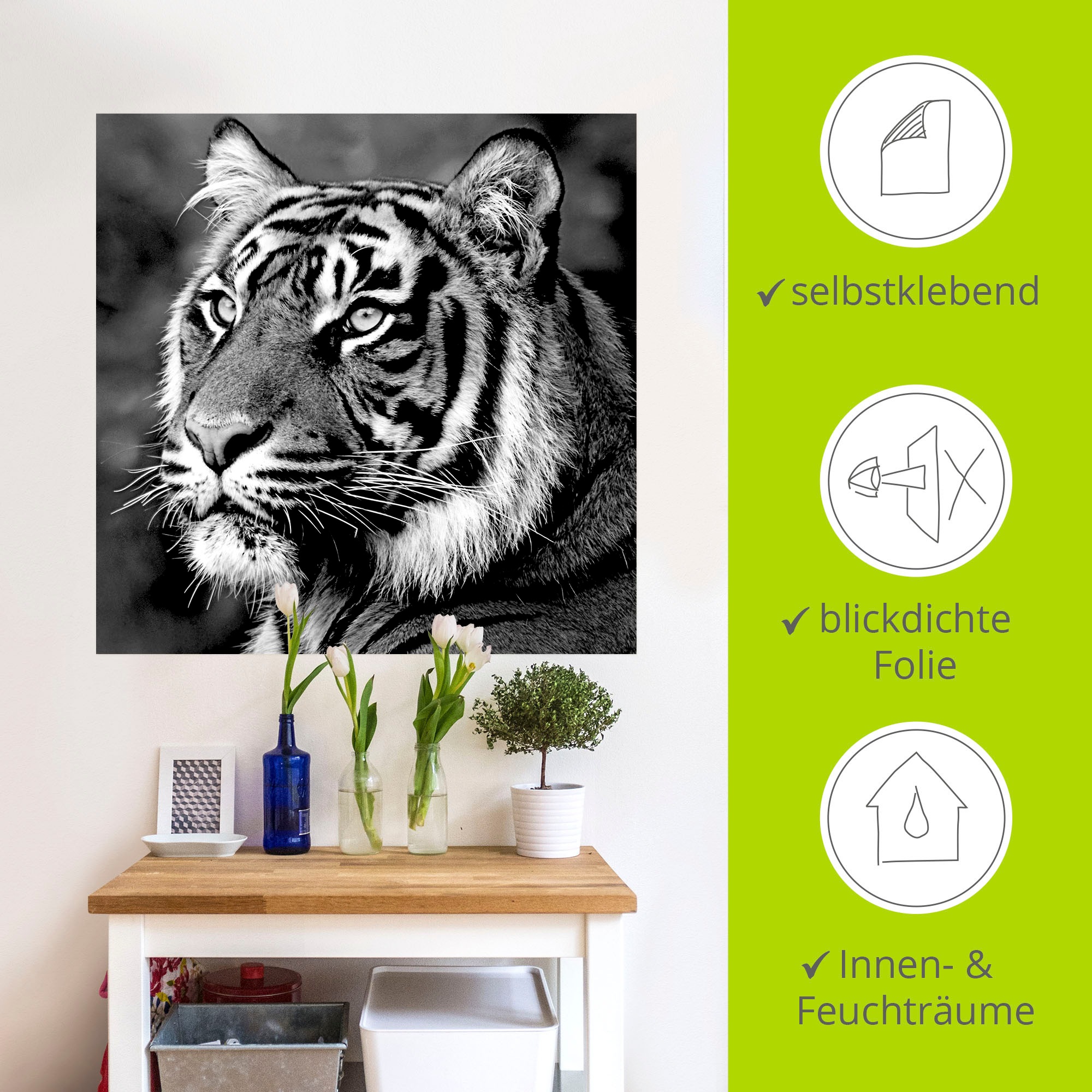 Artland Wandbild »Tiger«, Wildtiere, (1 St.), als Leinwandbild, Poster, Wandaufkleber in verschied. Größen