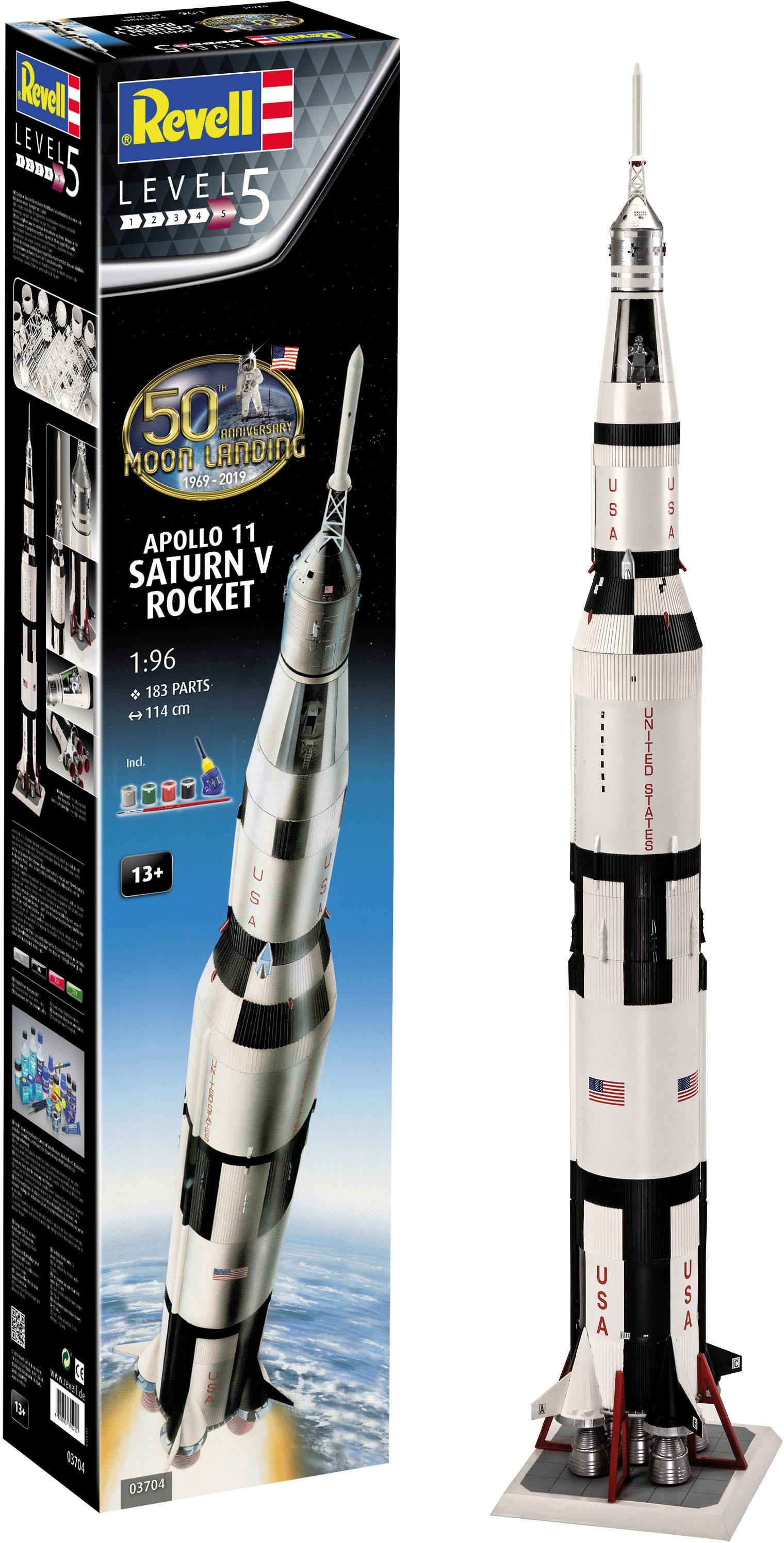 Revell® Modellbausatz »Apollo 11 Saturn V Rocket«, 1:96, Jubiläumsset mit Basis-Zubehör; Made in Europe