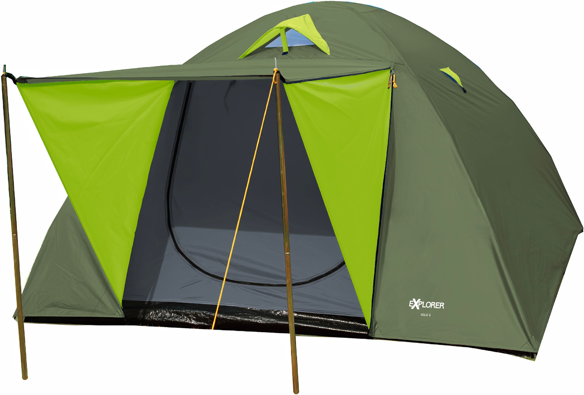 EXPLORER Kuppelzelt "Iglu Zelt 3 Personen Campingzelt wasserdicht winddicht Ventilation", B/H/L: 210cm x 130cm x 205cm, grün, Zelte