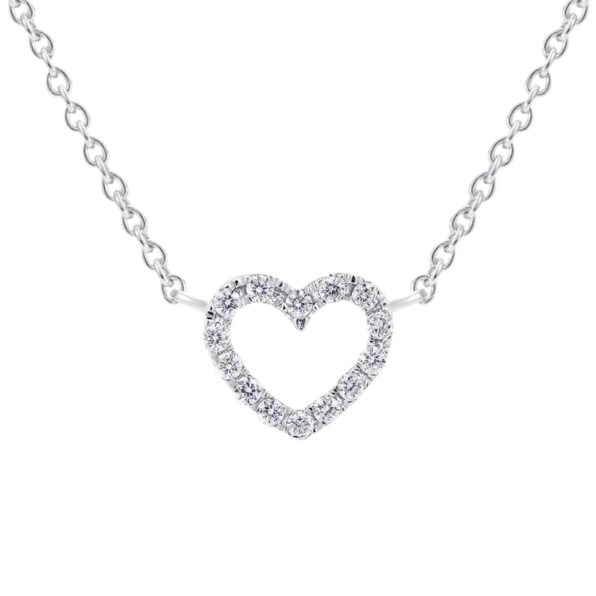 ONE ELEMENT Damen Goldkette "0.08 ct Diamant Brillant Halskette", 0,08 mit Diamant, Diamanten Gold Weißgold 585, silber, Diamanten, Gold, Weißgold