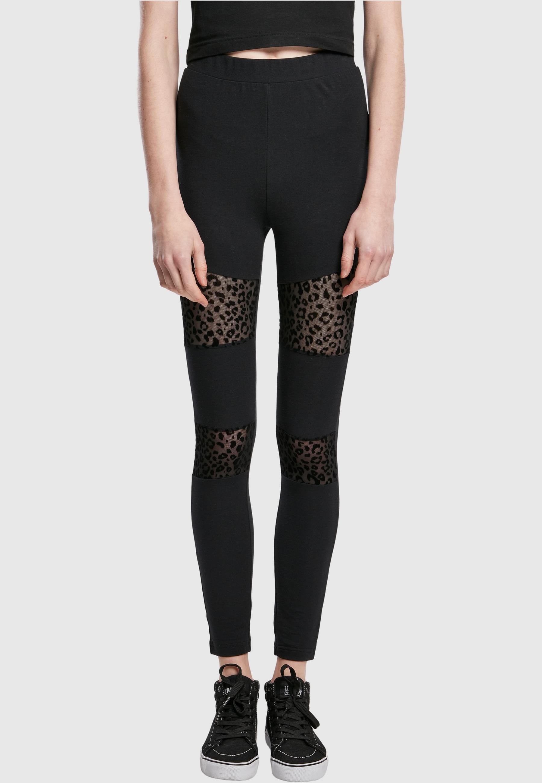 URBAN CLASSICS Leggings »Urban Classics Damen Ladies Flock Lace Inset Leggings«, (1 tlg.)