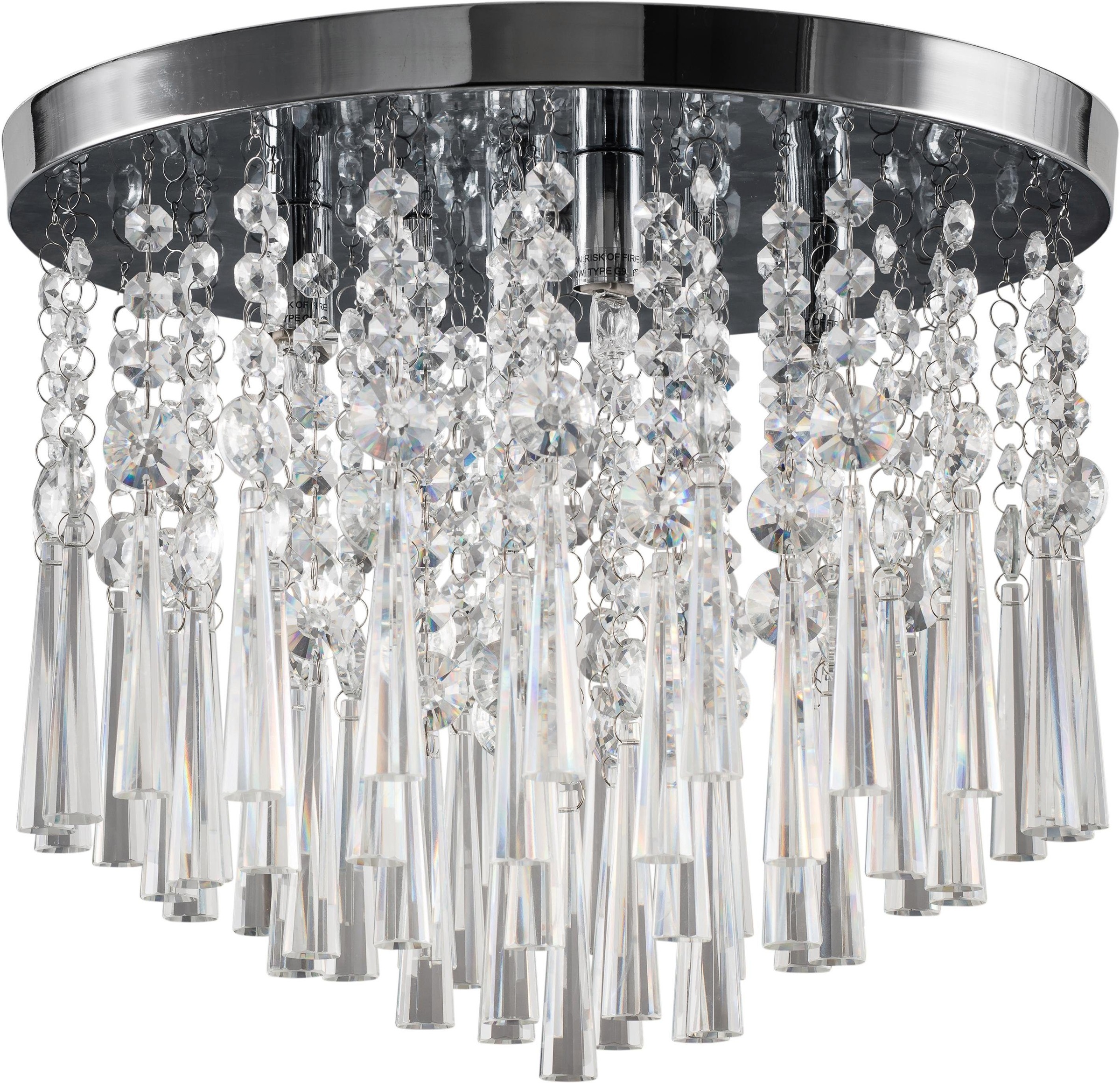 SPOT 4 Kristallen, elegant und flammig-flammig, echtem mit Hochwertige Deckenleuchte BAUR Zeitlos »LUXORIA«, | Leuchte Light